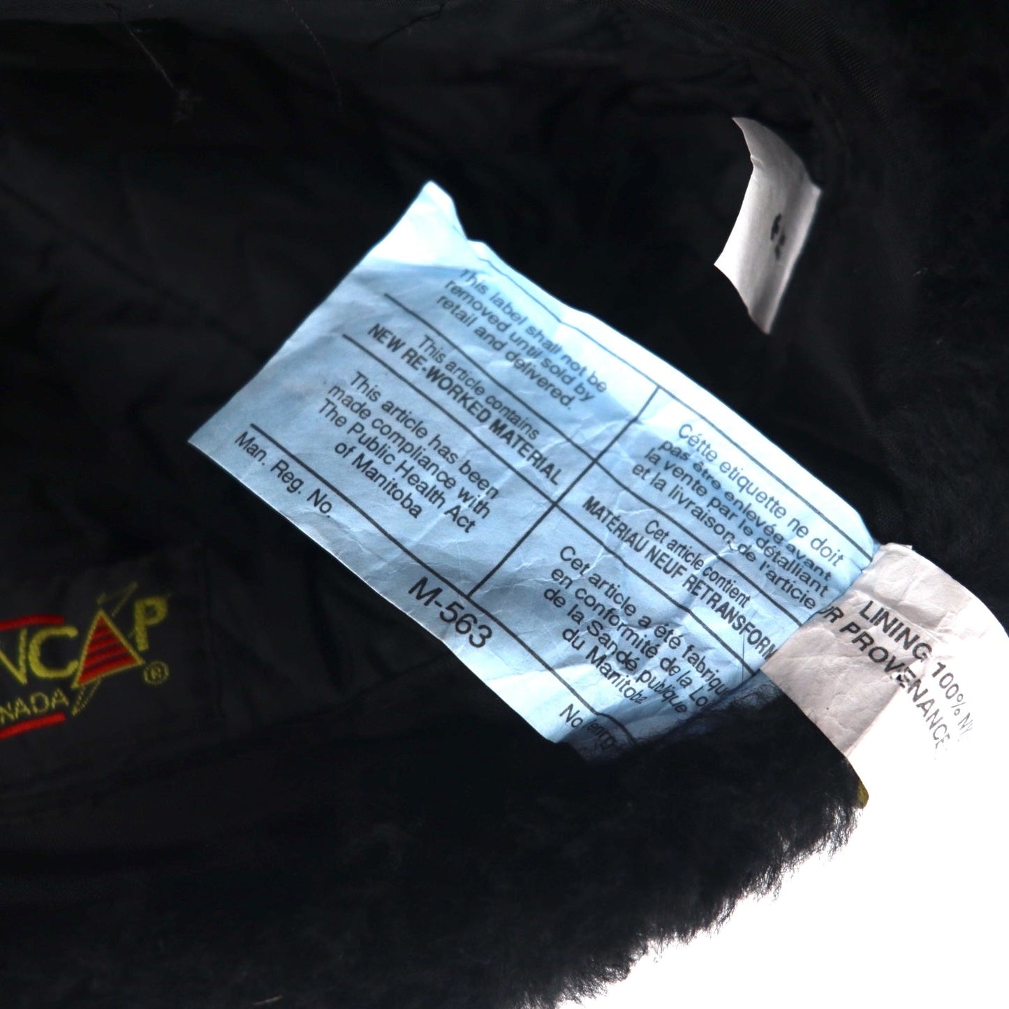 Vintage 90s Shearling Mouton Flight Cap CROWN CAP ムートン フライトキャップ ボンバーキャップ M ブラック