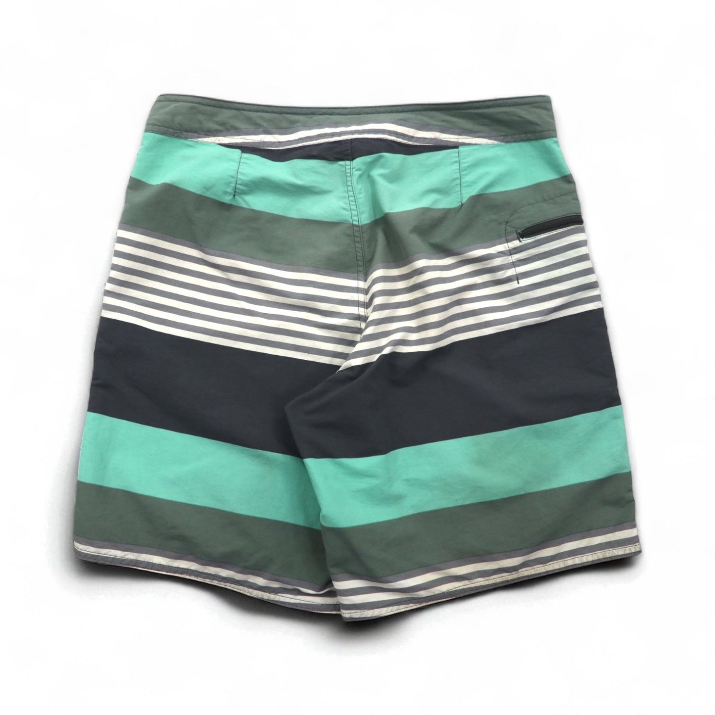 patagonia ウェーブフェアラー ボードショーツ Wavefarer Board Shorts ショートパンツ M グリーン グレー ボーダー ナイロン 86621