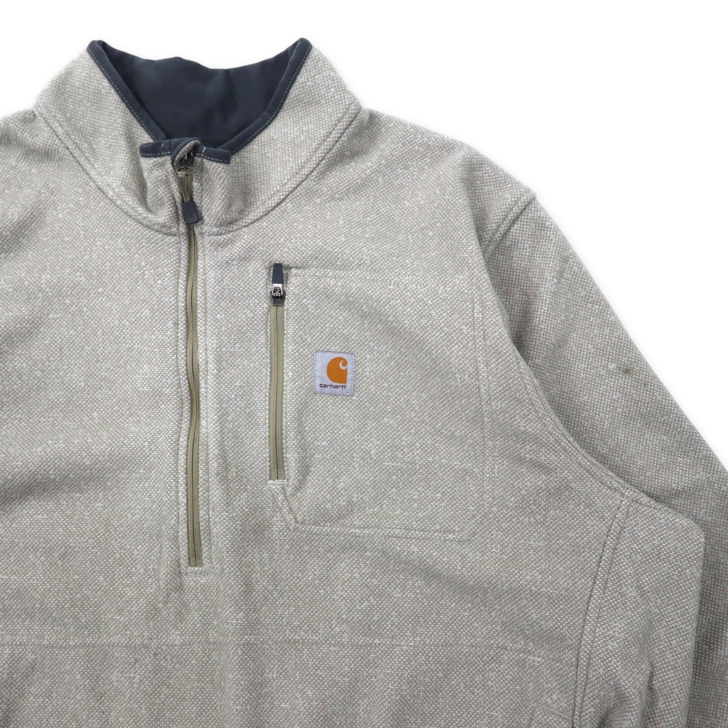carhartt ハーフジップ フリースジャケット 3XL グレー ベージュ ポリエステル ビッグサイズ ヨルダン製