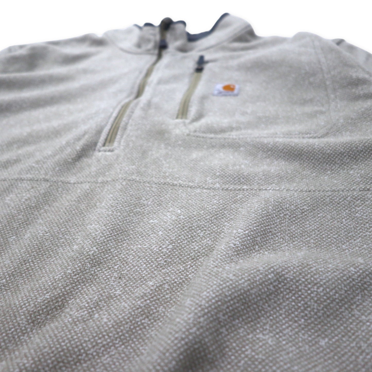 carhartt ハーフジップ フリースジャケット 3XL グレー ベージュ ポリエステル ビッグサイズ ヨルダン製