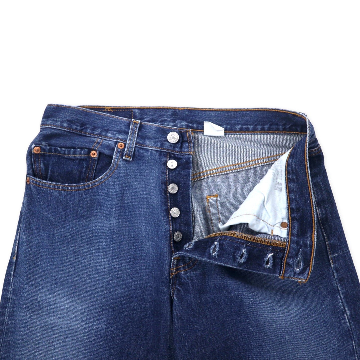 Levi's 90年代 501 レギュラー ストレート デニムパンツ L ブルー ボタン裏647 スモールe 紙タグ 裾シングルステッチ メキシコ製
