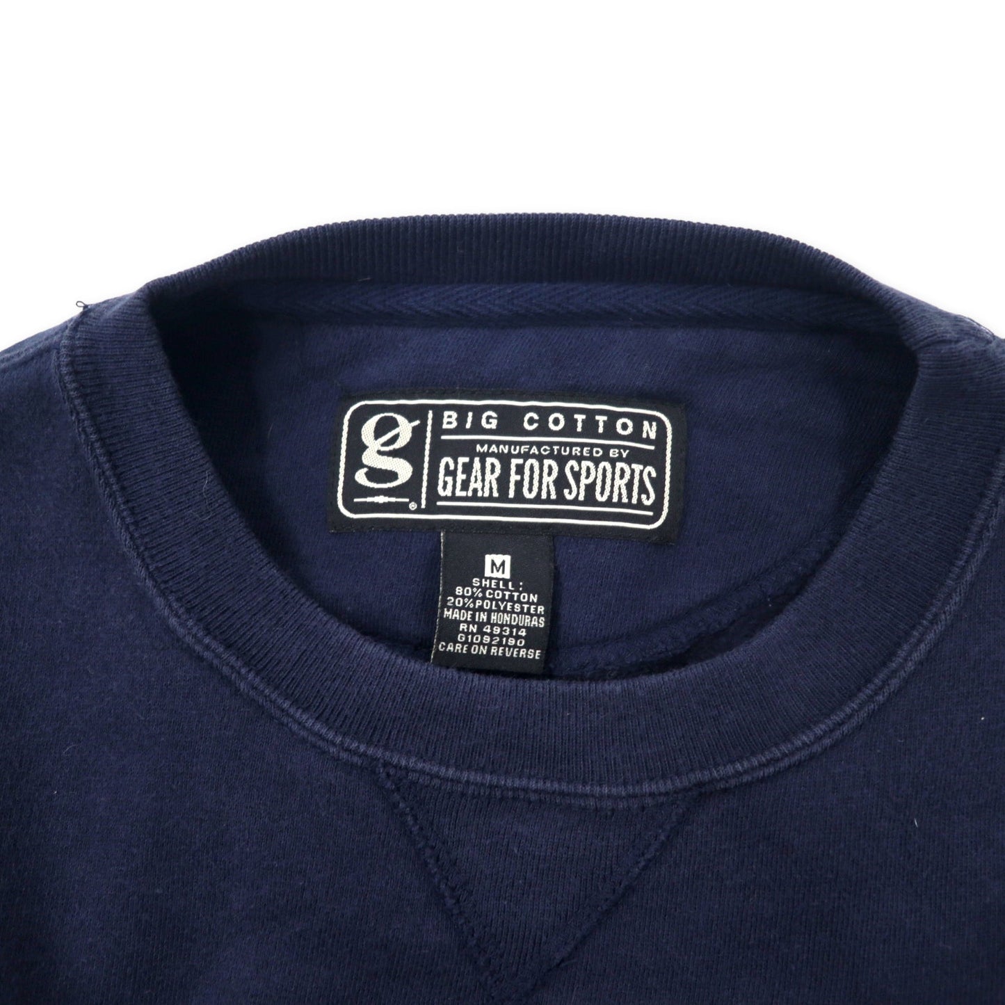 GEAR FOR SPORTS ビッグサイズ カレッジ プリントスウェット M ネイビー コットン BIG COTTON 裏起毛 前V OBERLIN COLLEGE ホンジュラス製
