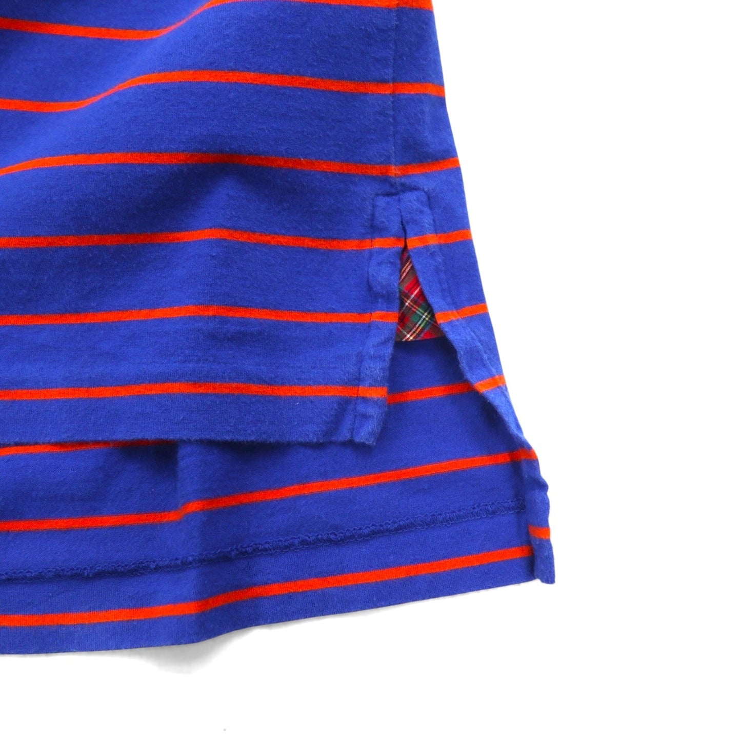 POLO GOLF RALPH LAUREN ピマコットン ボーダー ポロシャツ L ブルー オレンジ VINTAGE LISLE ポケット スモールポニー刺繍 ペルー製