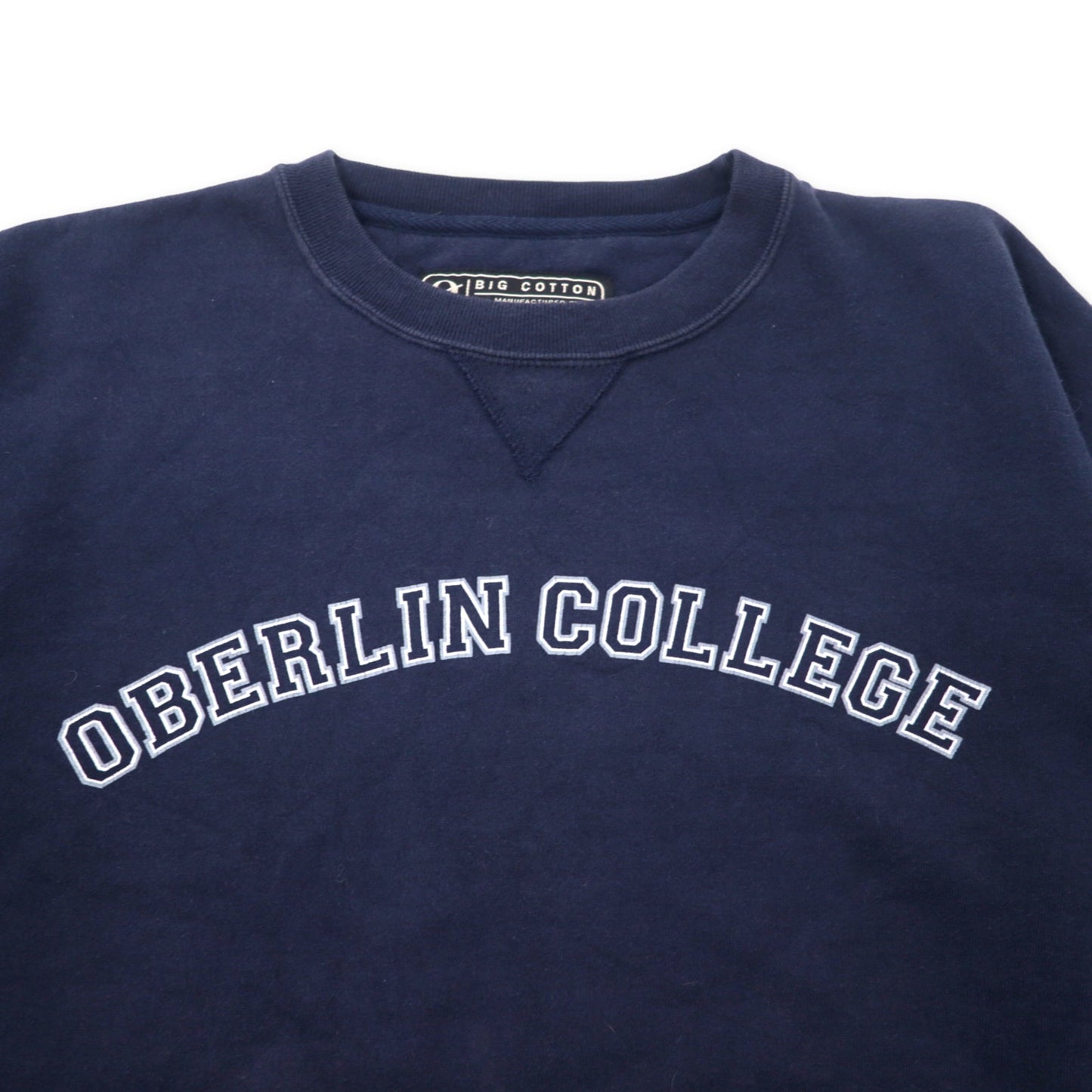 GEAR FOR SPORTS ビッグサイズ カレッジ プリントスウェット M ネイビー コットン BIG COTTON 裏起毛 前V OBERLIN COLLEGE ホンジュラス製