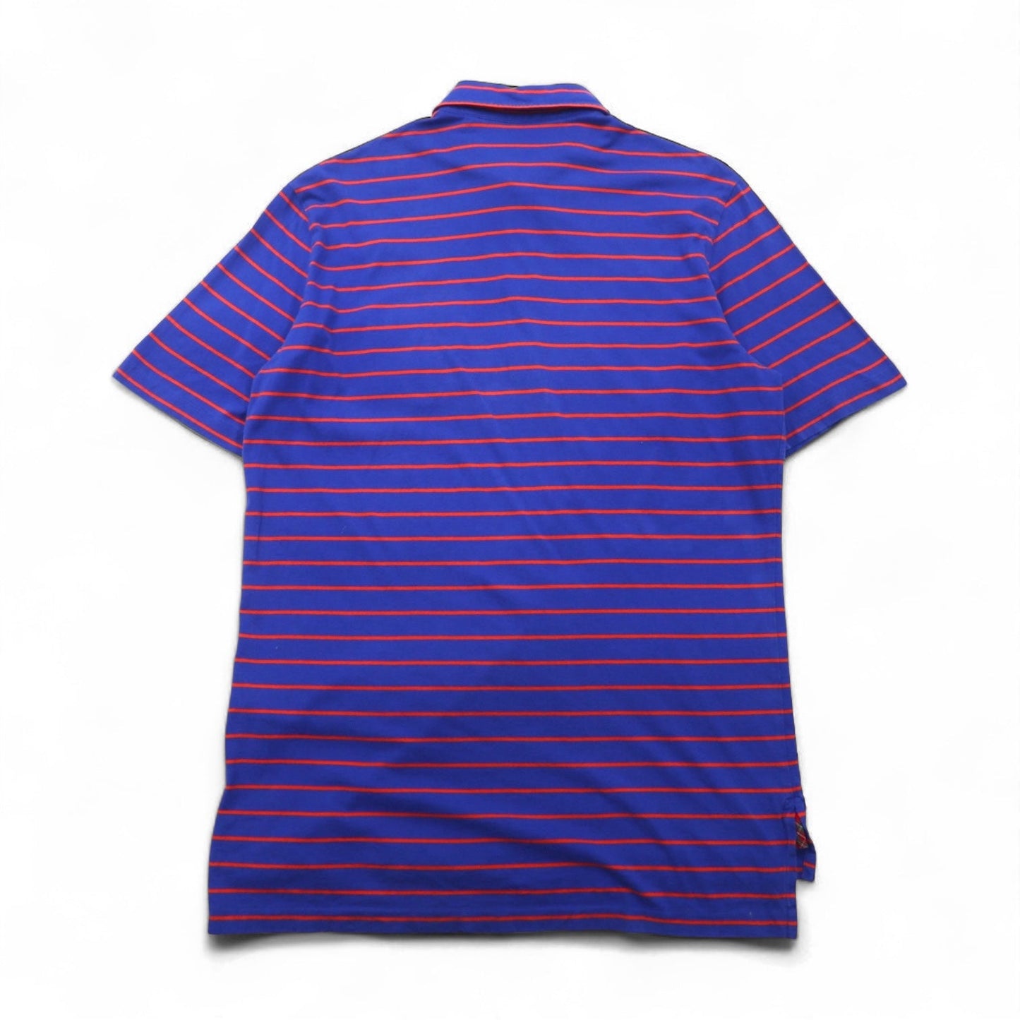 POLO GOLF RALPH LAUREN ピマコットン ボーダー ポロシャツ L ブルー オレンジ VINTAGE LISLE ポケット スモールポニー刺繍 ペルー製