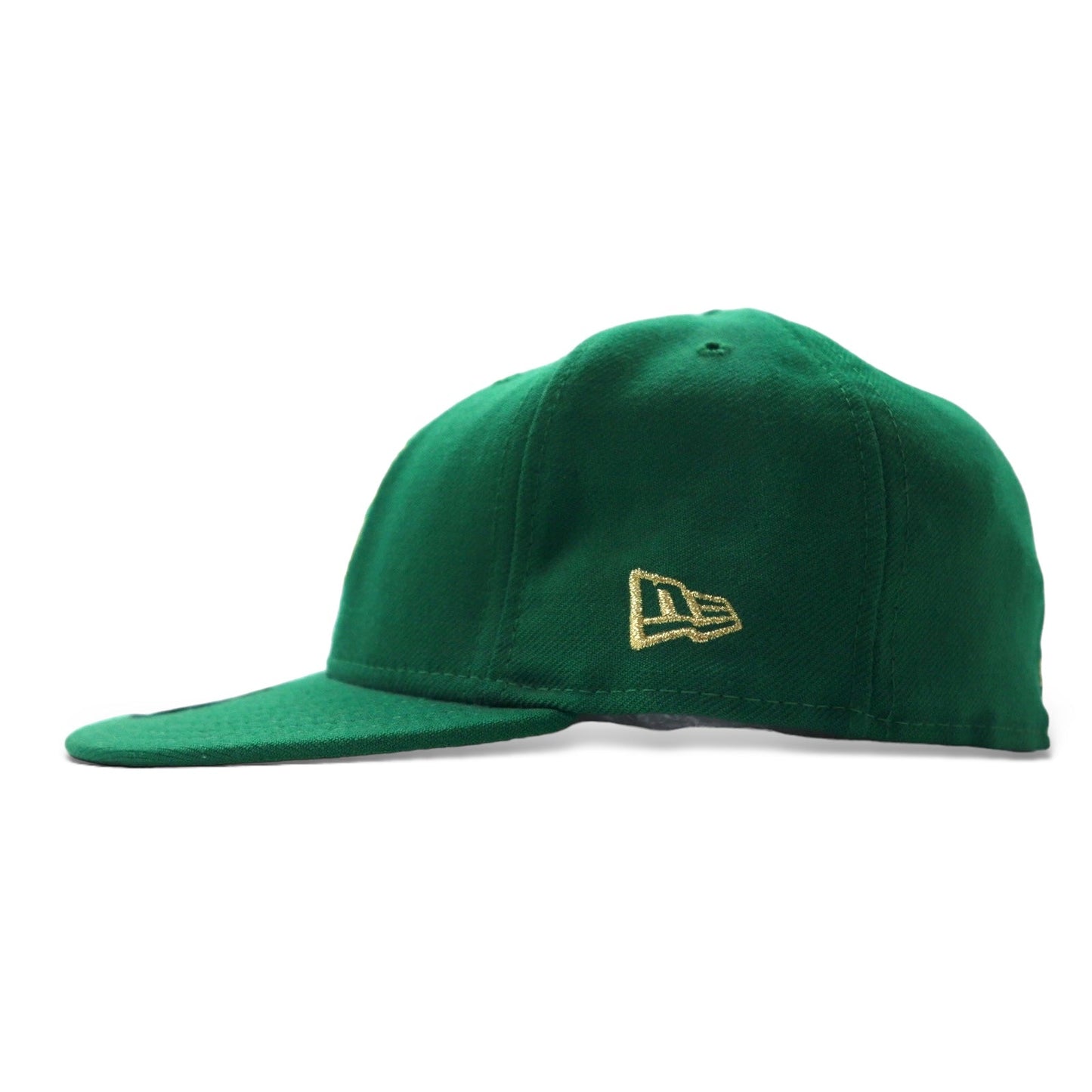 BAPE BY A BATHING APE × NEW ERA USA製 ベースボールキャップ 59.6cm グリーン ウール ロゴ刺繍 BAPESTA