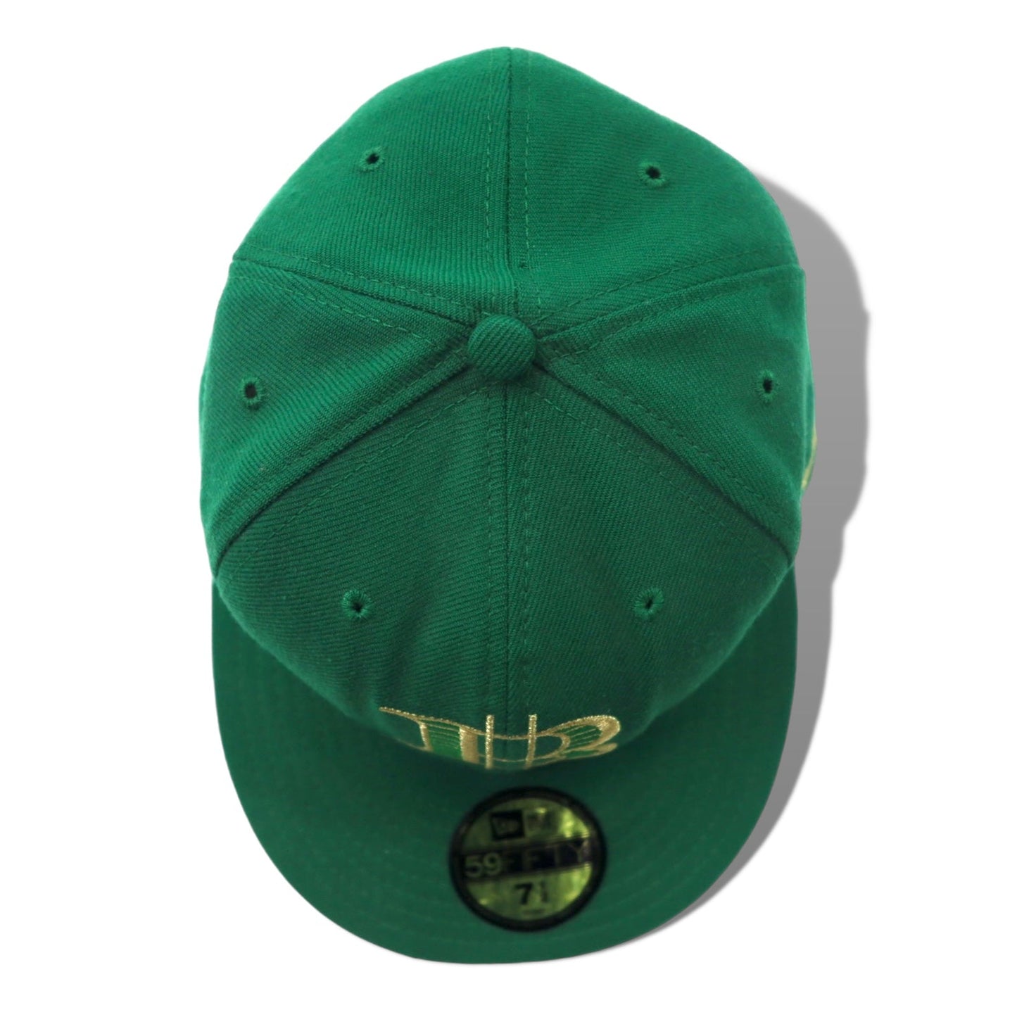 BAPE BY A BATHING APE × NEW ERA USA製 ベースボールキャップ 59.6cm グリーン ウール ロゴ刺繍 BAPESTA
