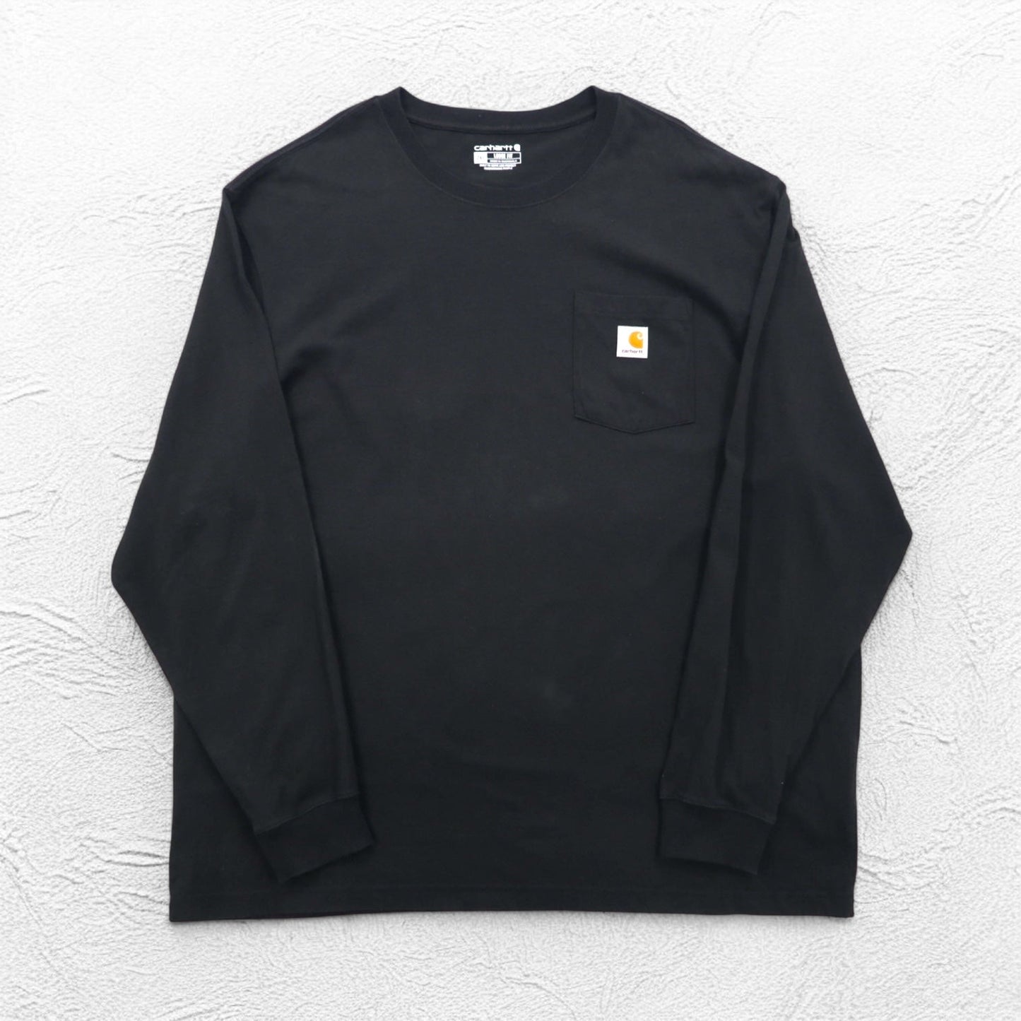 carhartt ルーズフィット ポケット付きロングスリーブ Tシャツ ロンT 2XL LOOSE FIT ブラック K126 グアテマラ製
