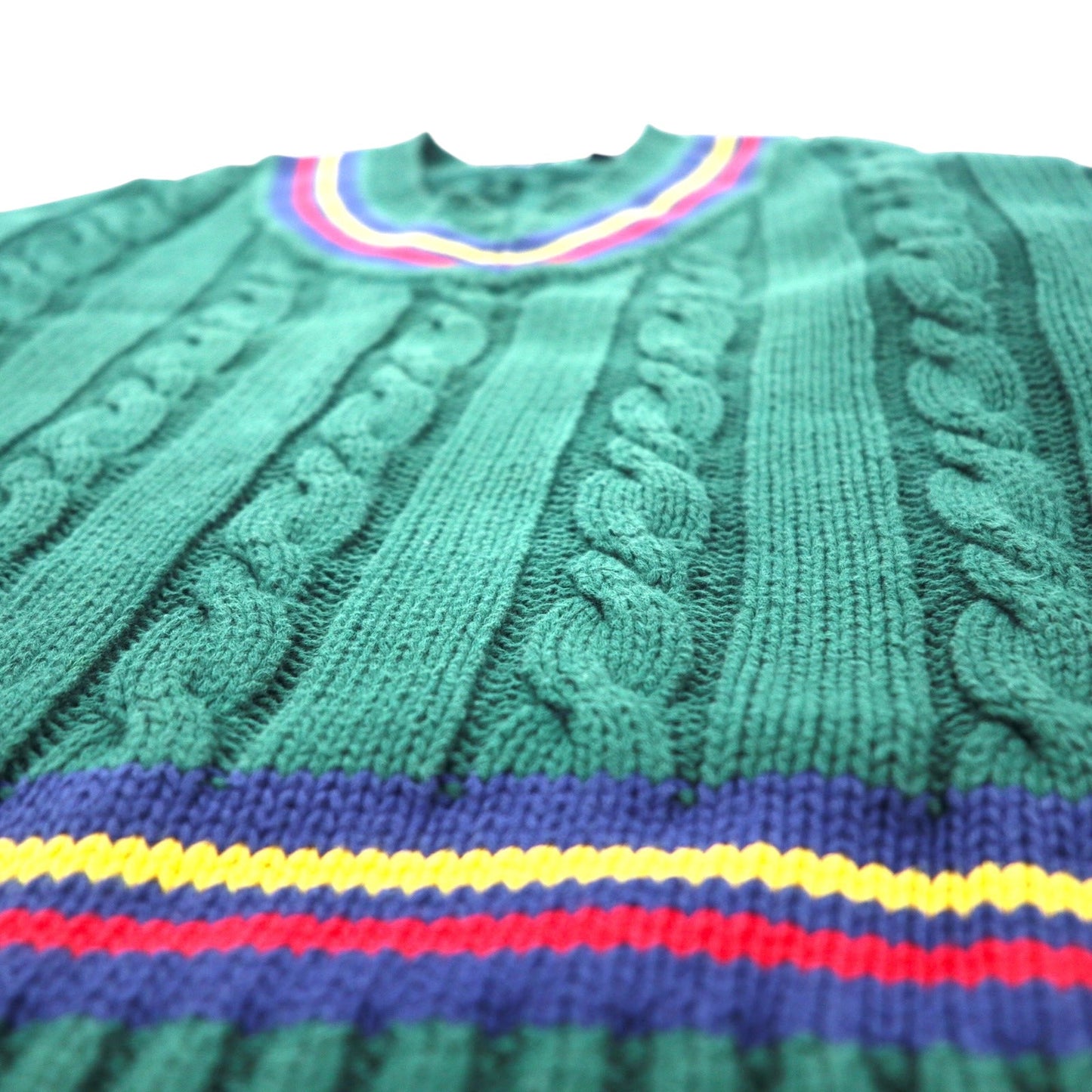 GAP 90年代 オールドギャップ チルデン ニット Vネック セーター L グリーン コットン