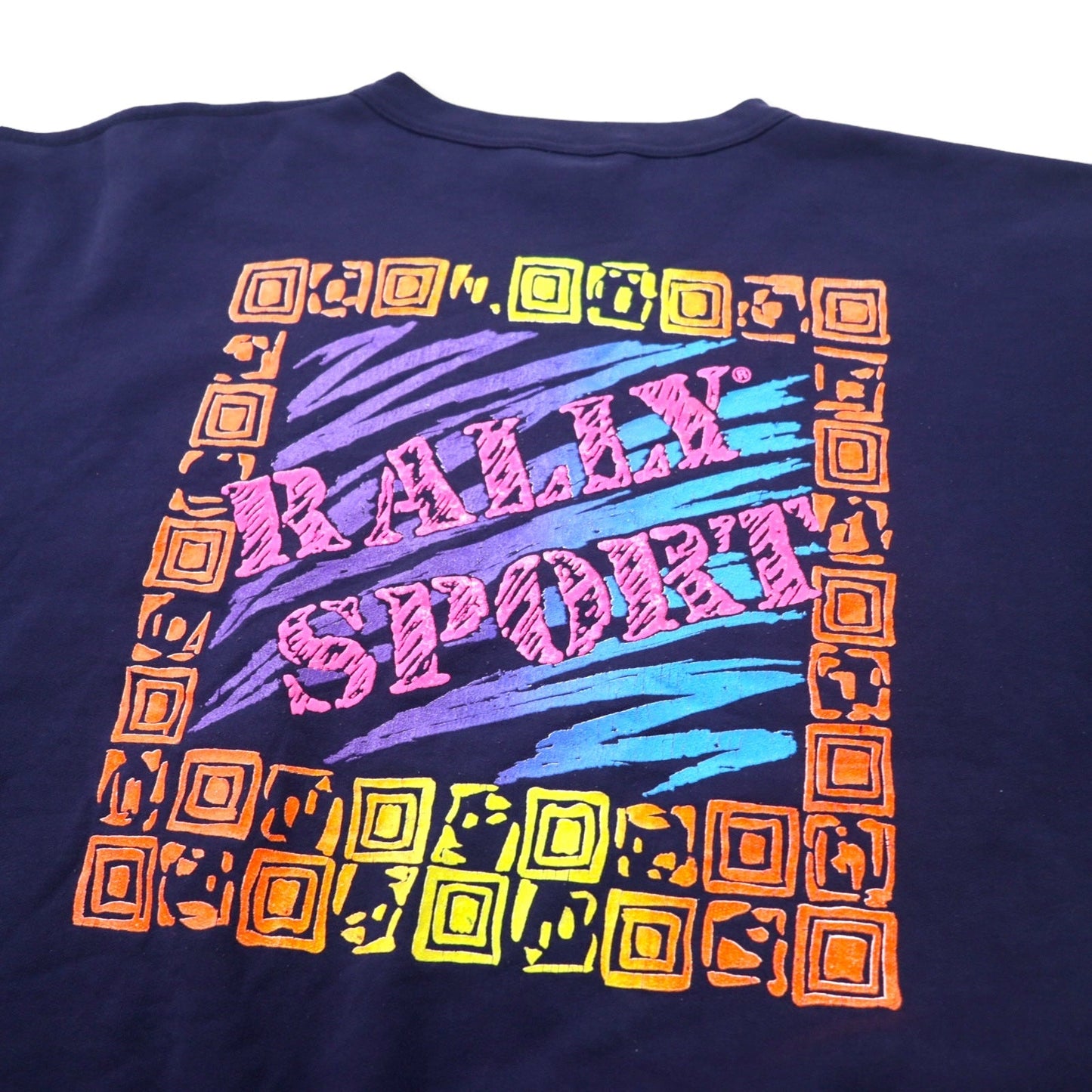 RALLY SPORT ロゴプリント スウェット M ネイビー コットン 両面プリント