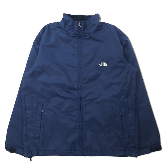 THE NORTH FACE フリースライニング ナイロンジャケット L ネイビー ロゴ刺繍 NP16003