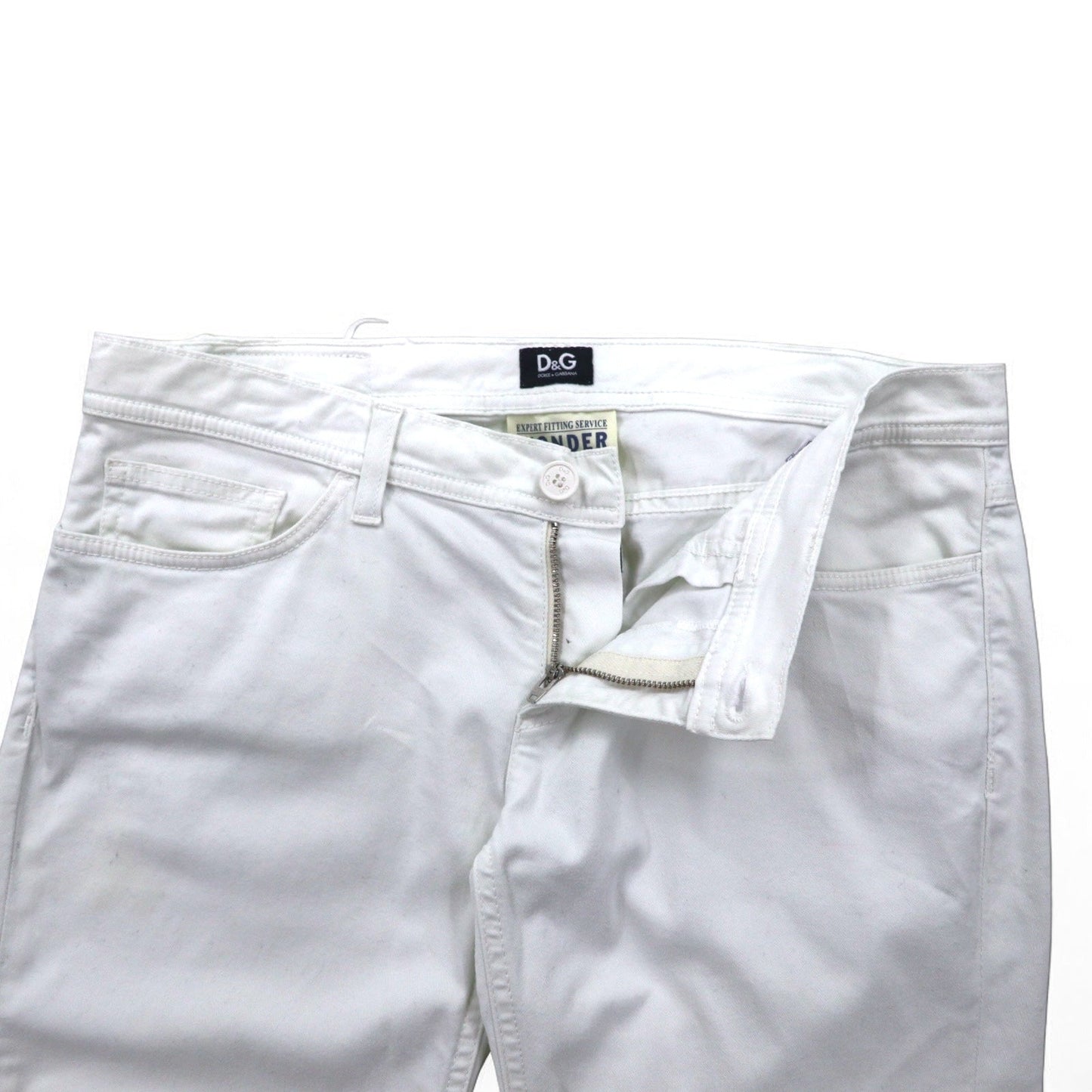 D&G DOLCE & GABBANA スキニージーンズ デニムパンツ XL ホワイト ストレッチ WONDER