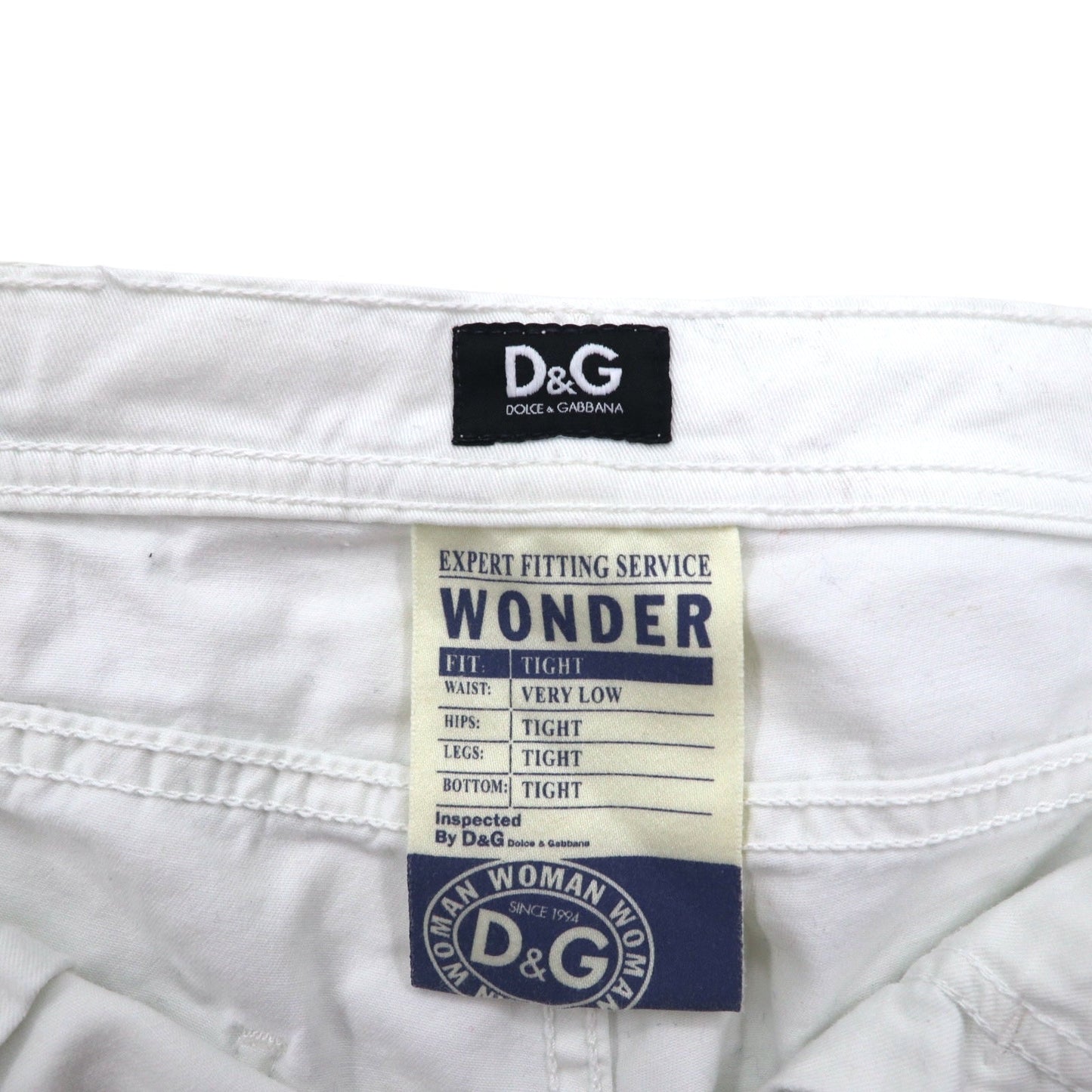 D&G DOLCE & GABBANA スキニージーンズ デニムパンツ XL ホワイト ストレッチ WONDER