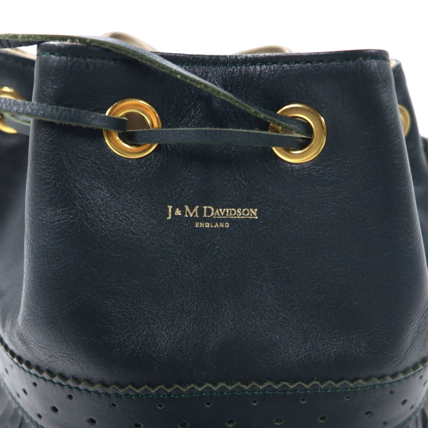 J&M DAVIDSON フリンジ カーニバル ショルダーバッグ 巾着 グリーン レザー CARNIVAL