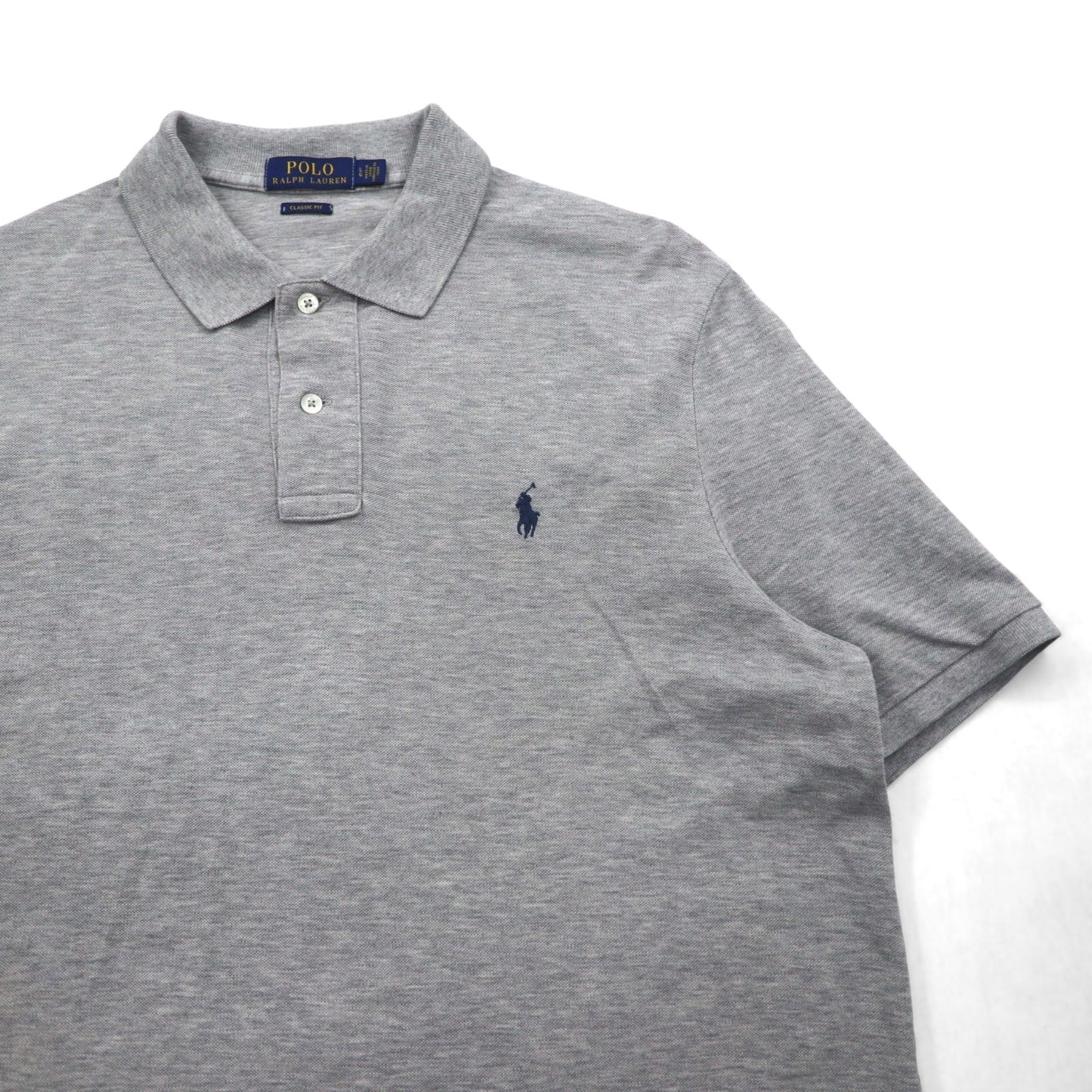 POLO RALPH LAUREN クラシックフィット ポロシャツ L グレー コットン 鹿の子 スモールポニー刺繍
