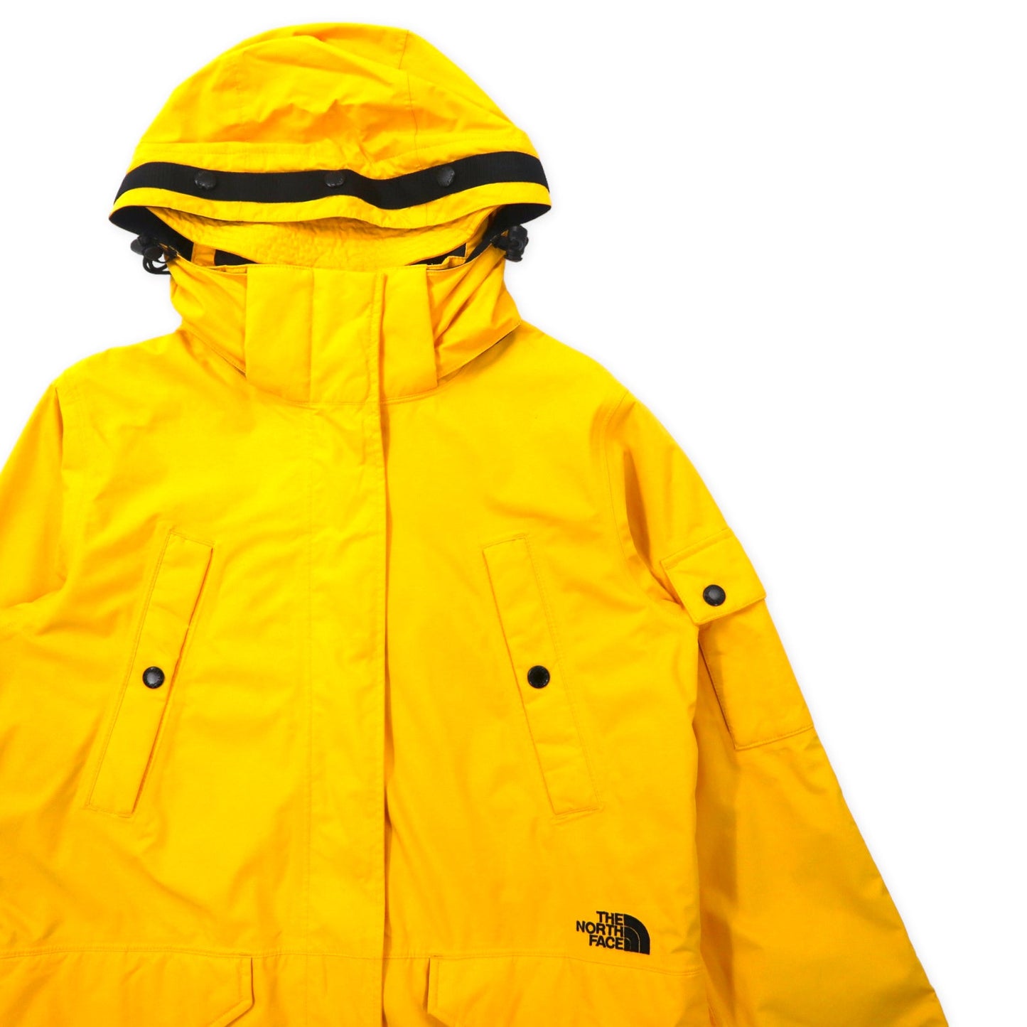 THE NORTH FACE マウンテンライトコート XL イエロー ポリエステル HYVENT 防水 透湿 フード着脱式 ジップインジップ搭載