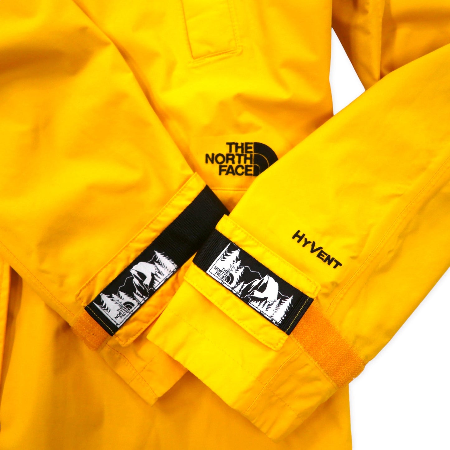 THE NORTH FACE マウンテンライトコート XL イエロー ポリエステル HYVENT 防水 透湿 フード着脱式 ジップインジップ搭載