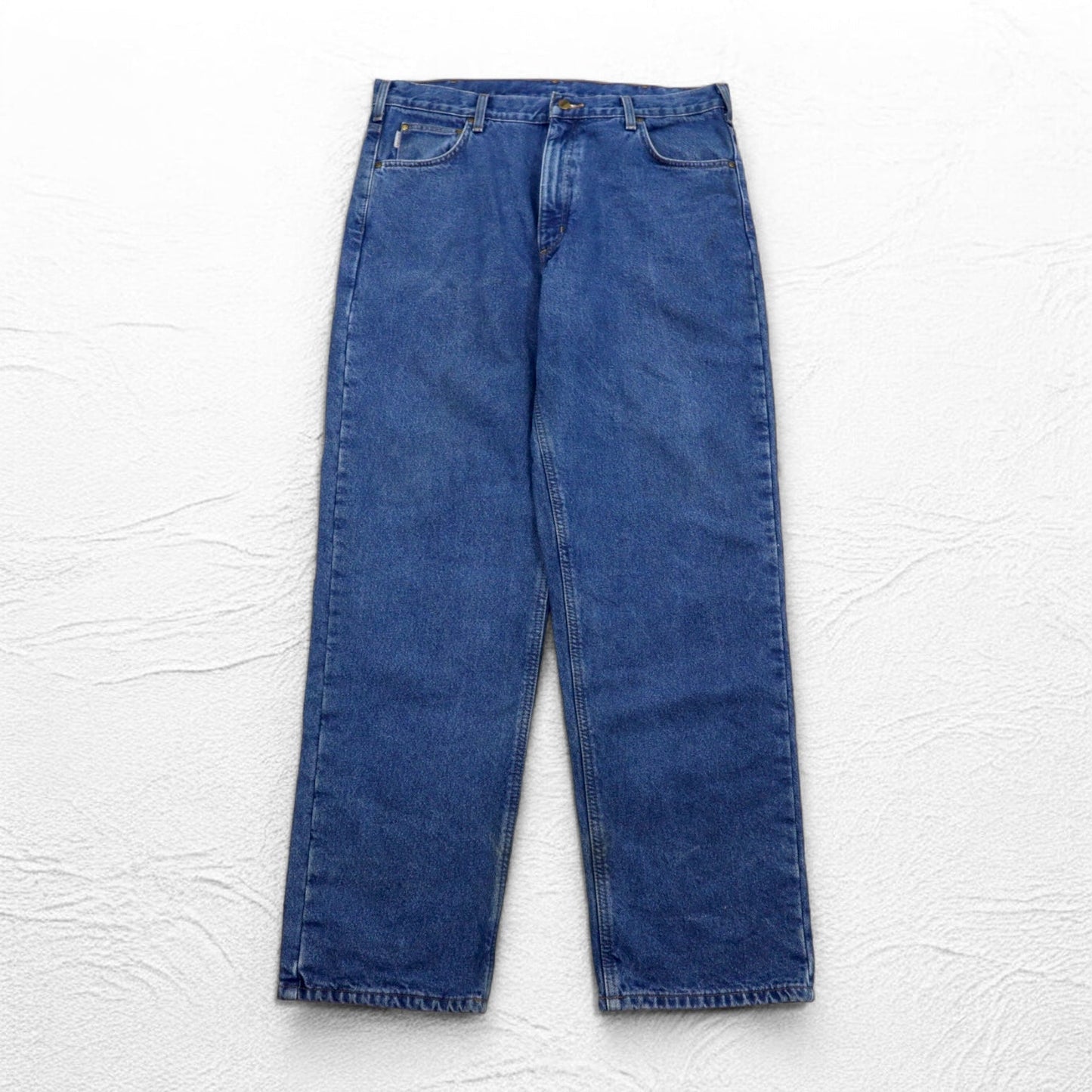 carhartt リラックスフィット ネルライナー デニムパンツ XL インディゴ ブルー 裏地 チェック B172 DST メキシコ製