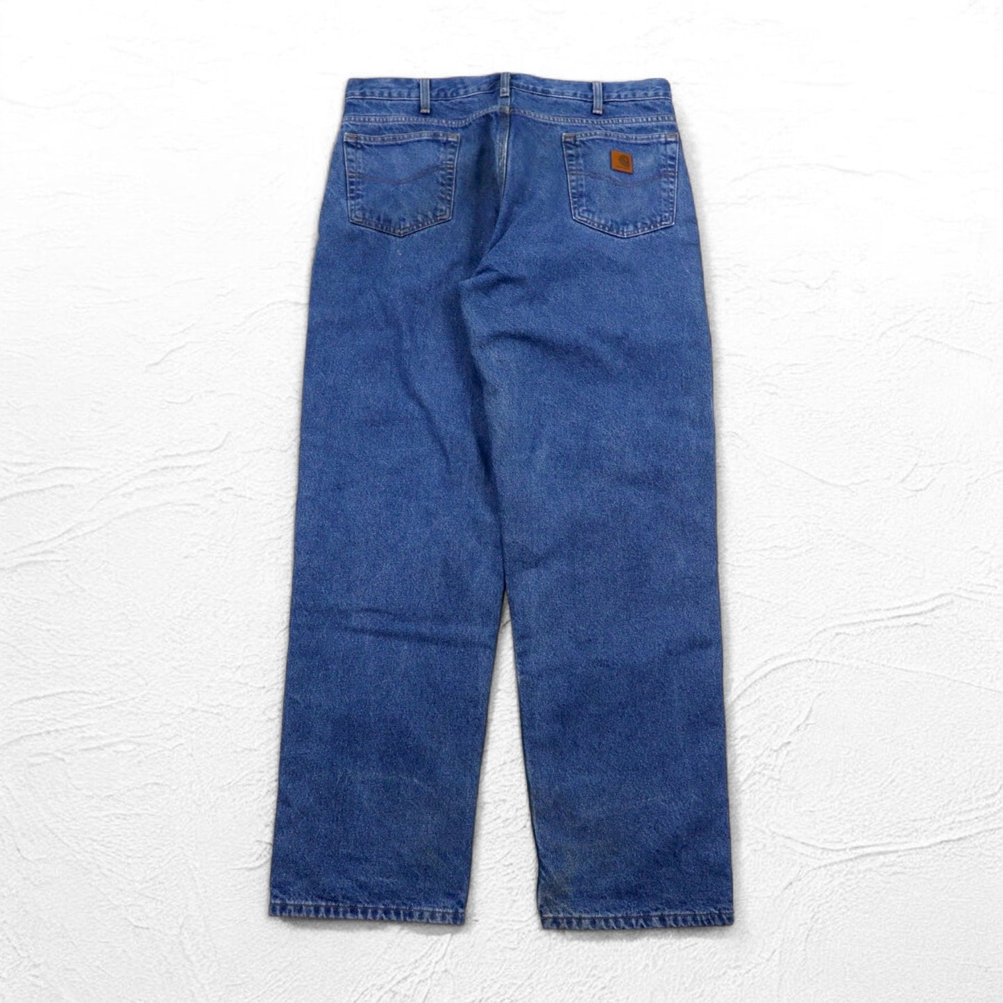 carhartt リラックスフィット ネルライナー デニムパンツ XL インディゴ ブルー 裏地 チェック B172 DST メキシコ製
