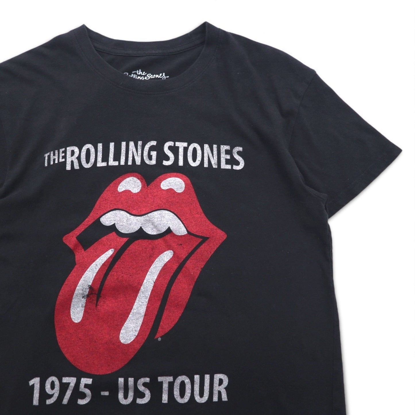 THE ROLLING STONES ローリングストーンズ ロック バンド Tシャツ M ブラック コットン 1975-US TOUR