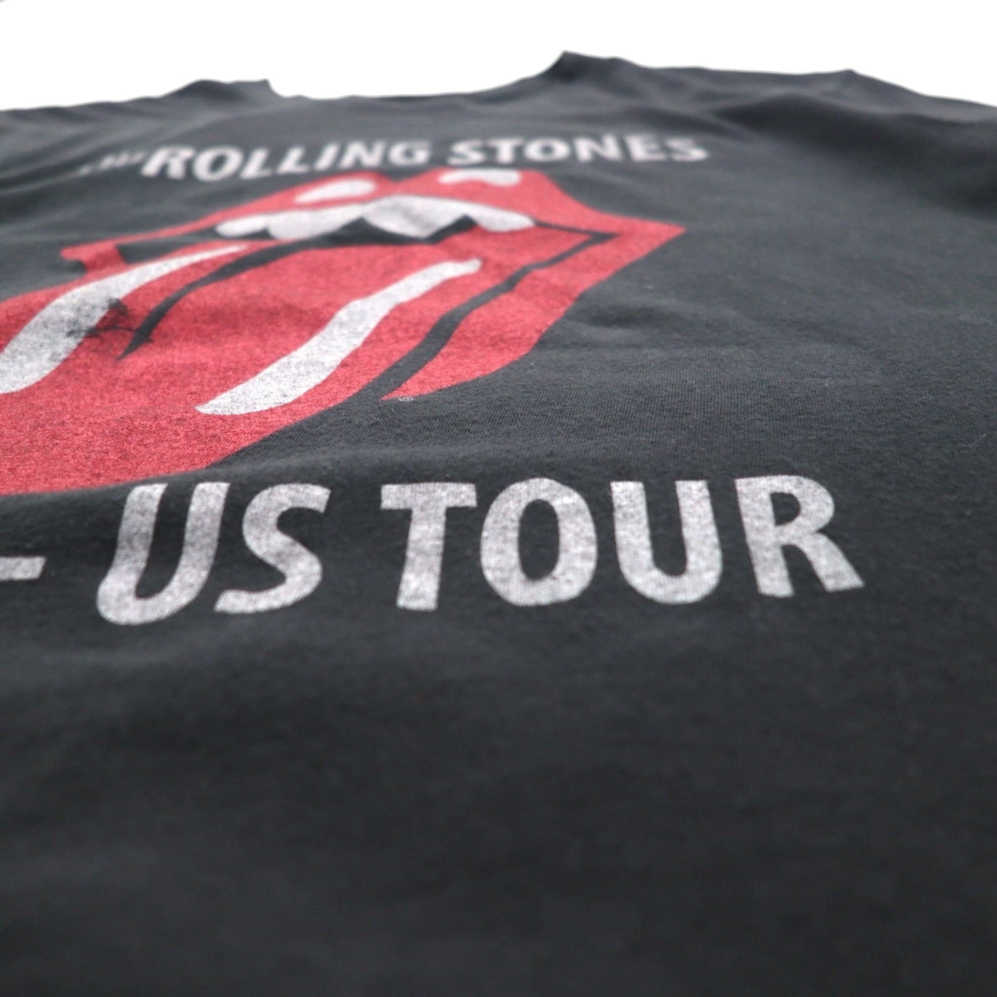 THE ROLLING STONES ローリングストーンズ ロック バンド Tシャツ M ブラック コットン 1975-US TOUR