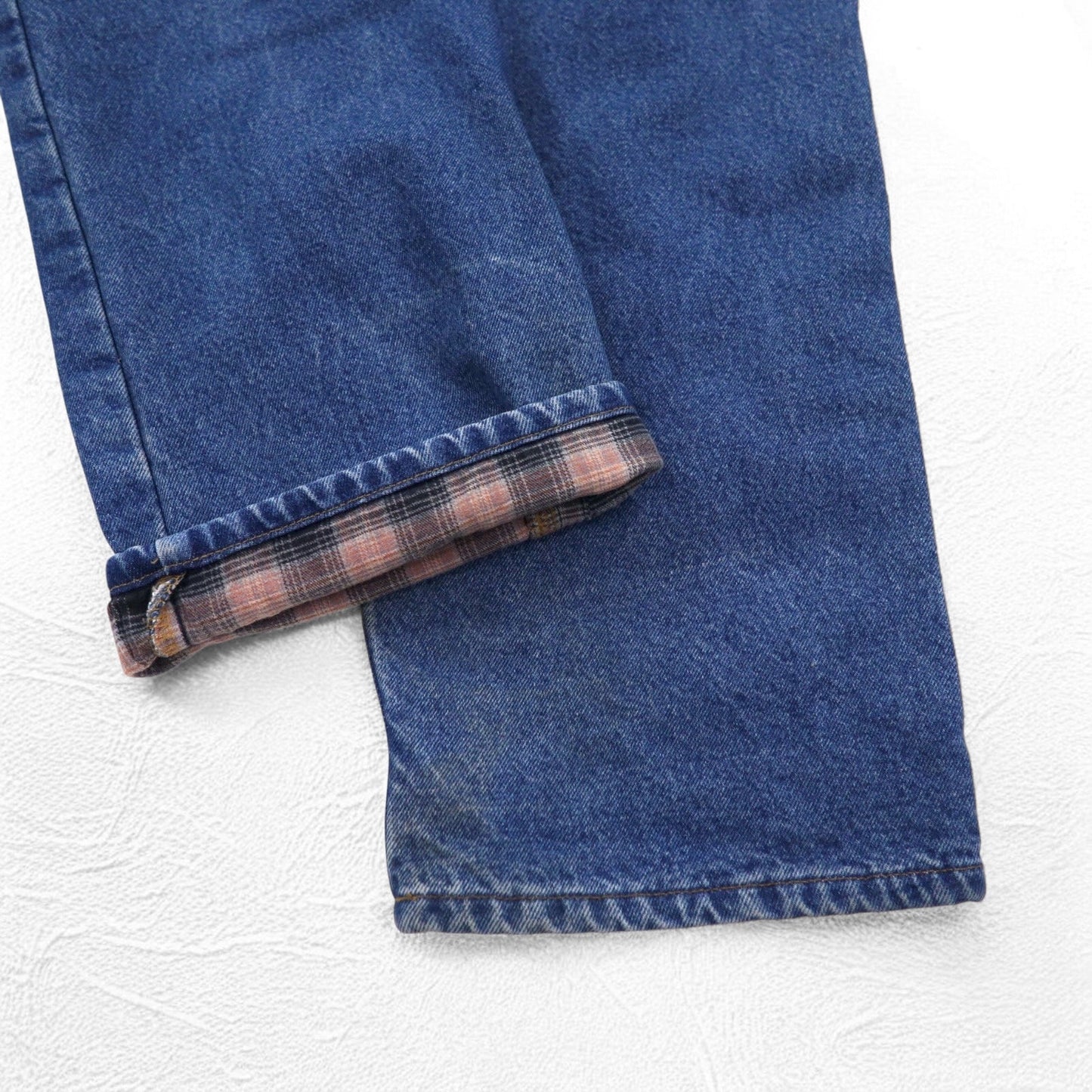 carhartt リラックスフィット ネルライナー デニムパンツ XL インディゴ ブルー 裏地 チェック B172 DST メキシコ製