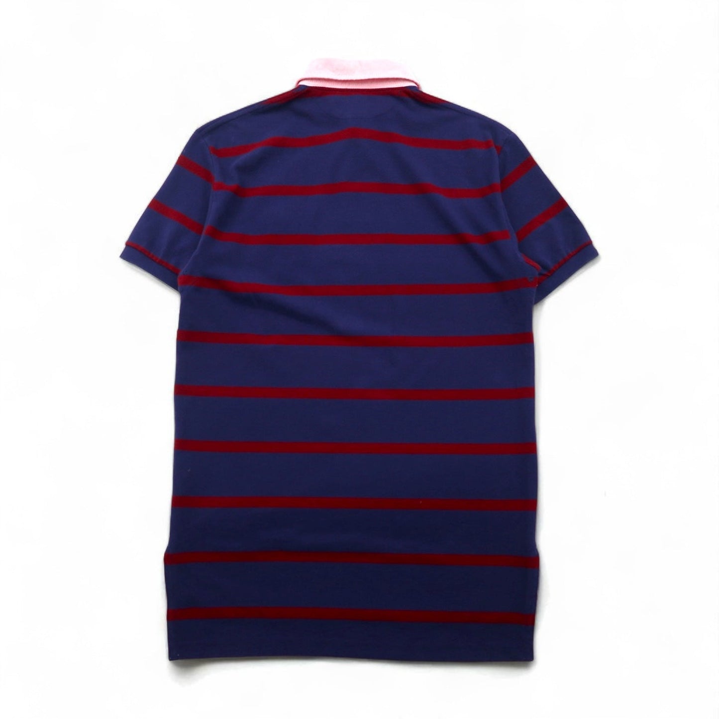 Polo by Ralph Lauren 90年代 ボーダー ポロシャツ M ネイビー レッド コットン 鹿の子 エンブレムロゴ刺繍