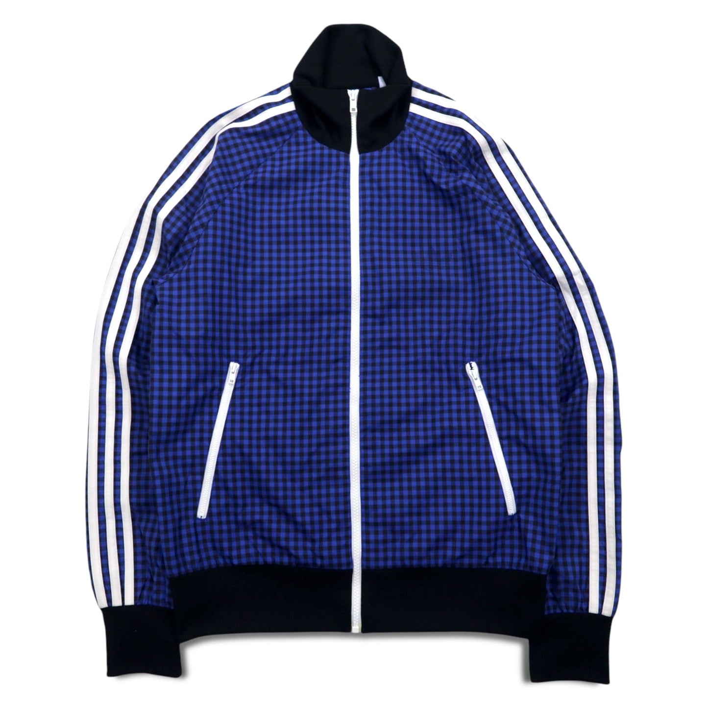 adidas originals トラックジャケット ジャージ M ブルー チェック ポリエステル G34232
