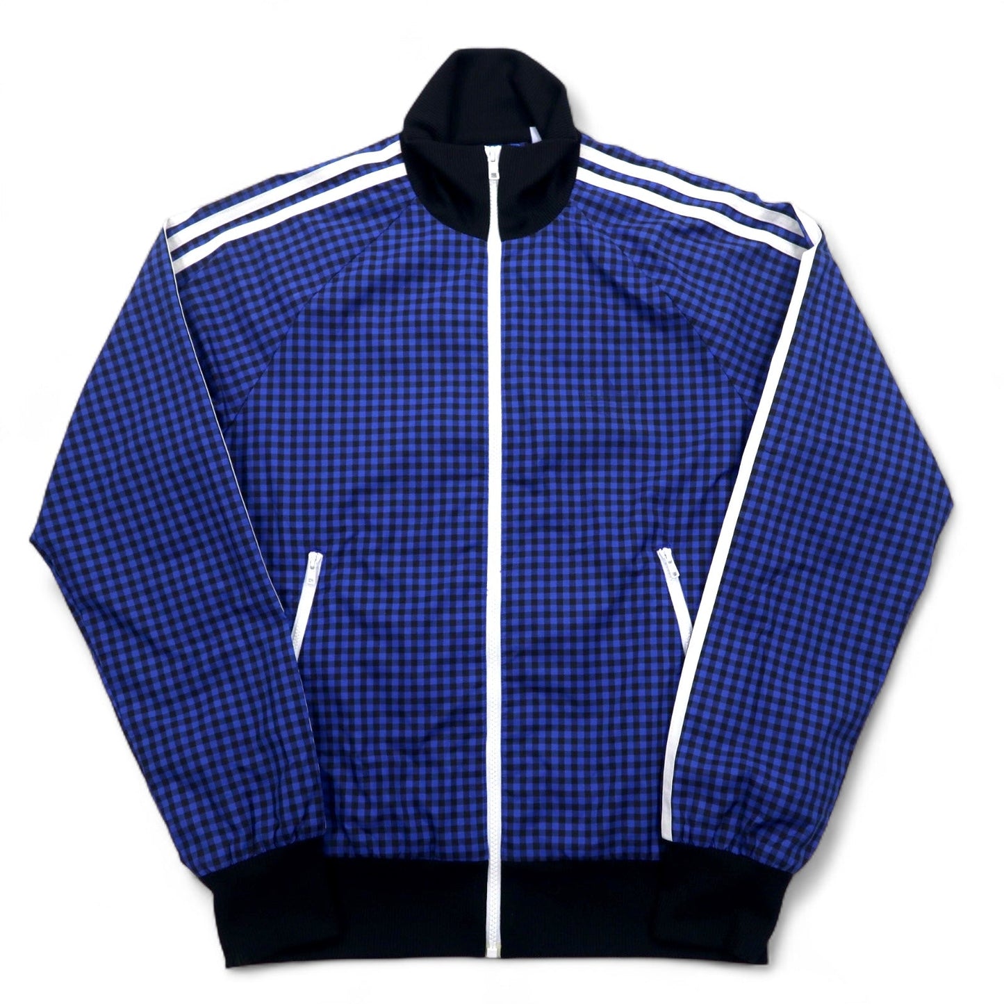 adidas originals トラックジャケット ジャージ M ブルー チェック ポリエステル G34232