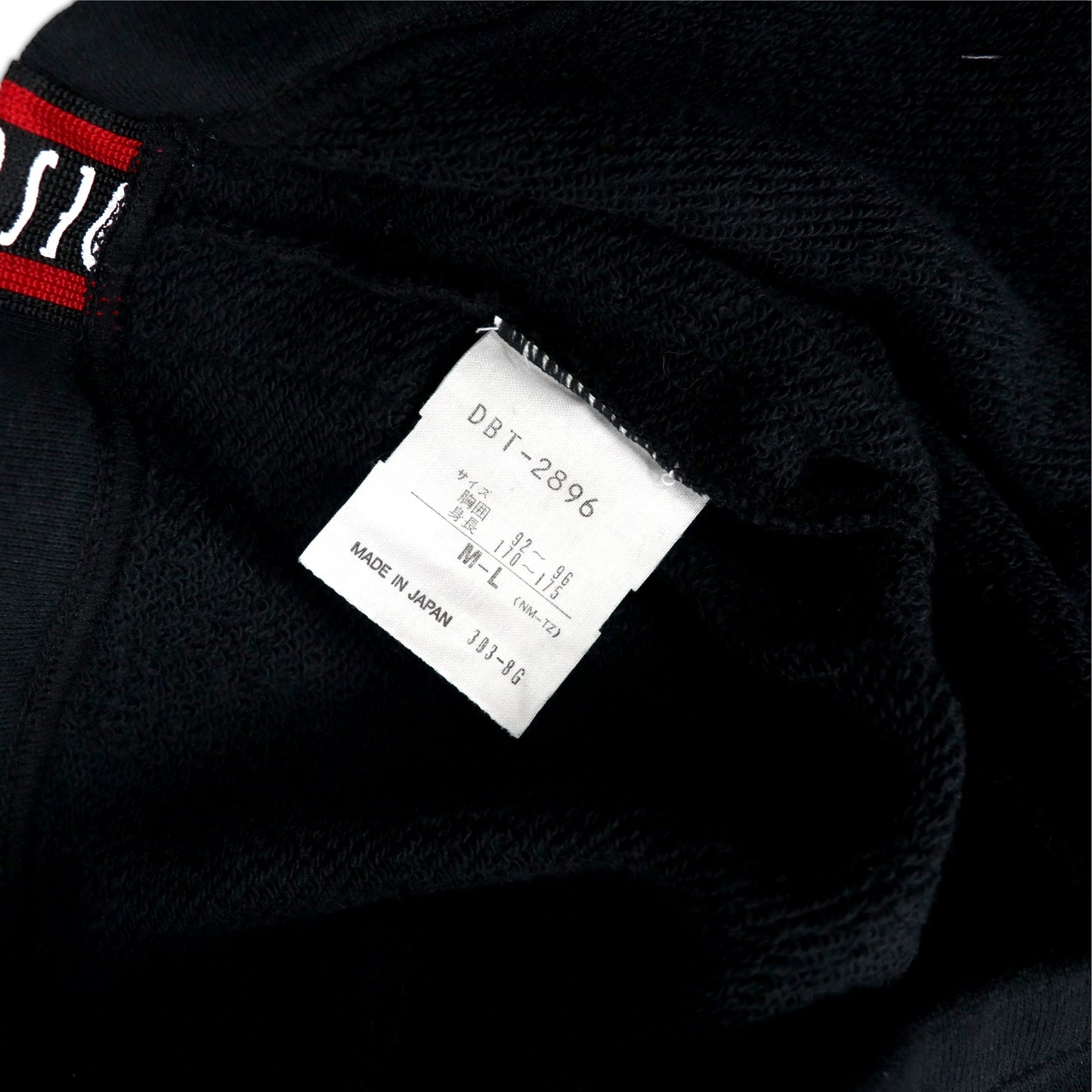DESCENTE 90年代 ビッグサイズ テープロゴスウェット M-L ブラック コットン 日本製 未使用品