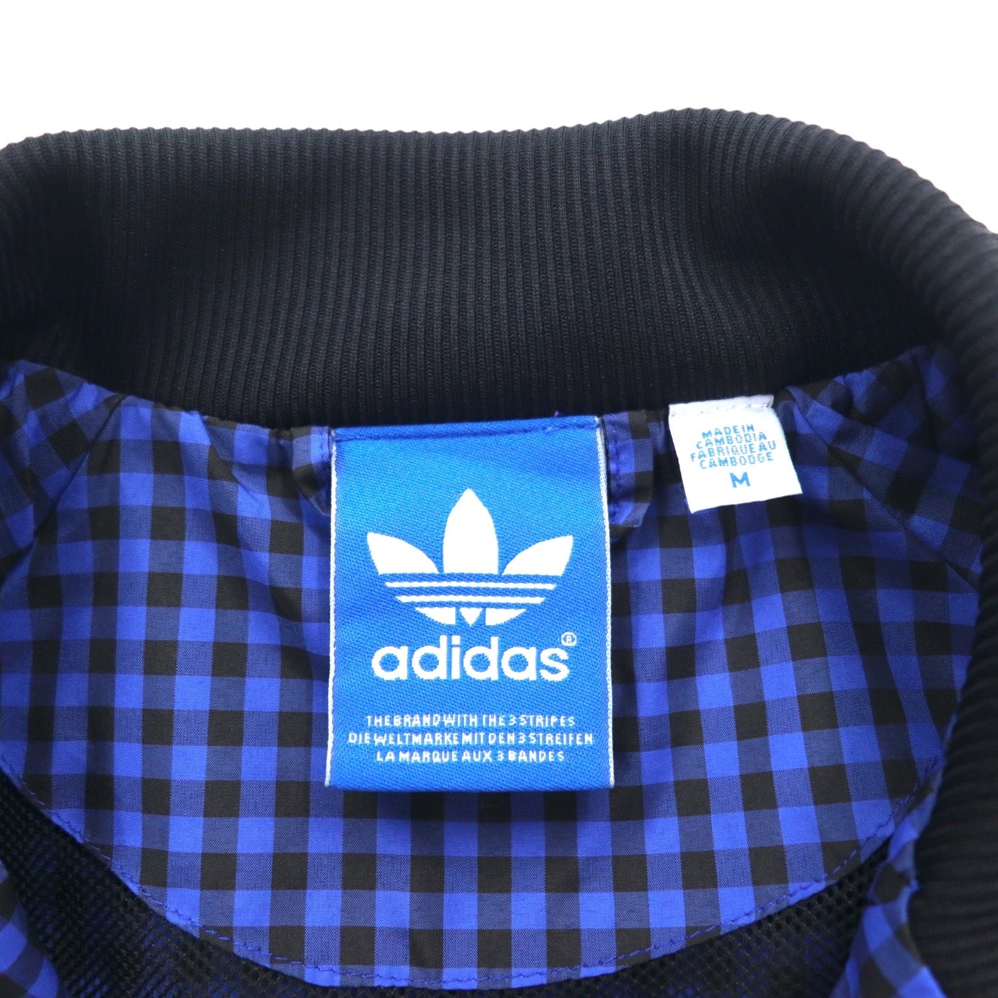 adidas originals トラックジャケット ジャージ M ブルー チェック ポリエステル G34232