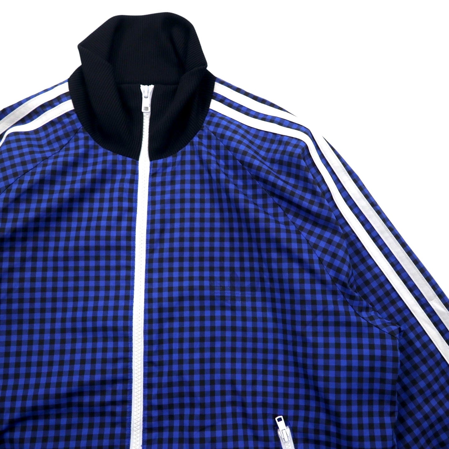 adidas originals トラックジャケット ジャージ M ブルー チェック ポリエステル G34232