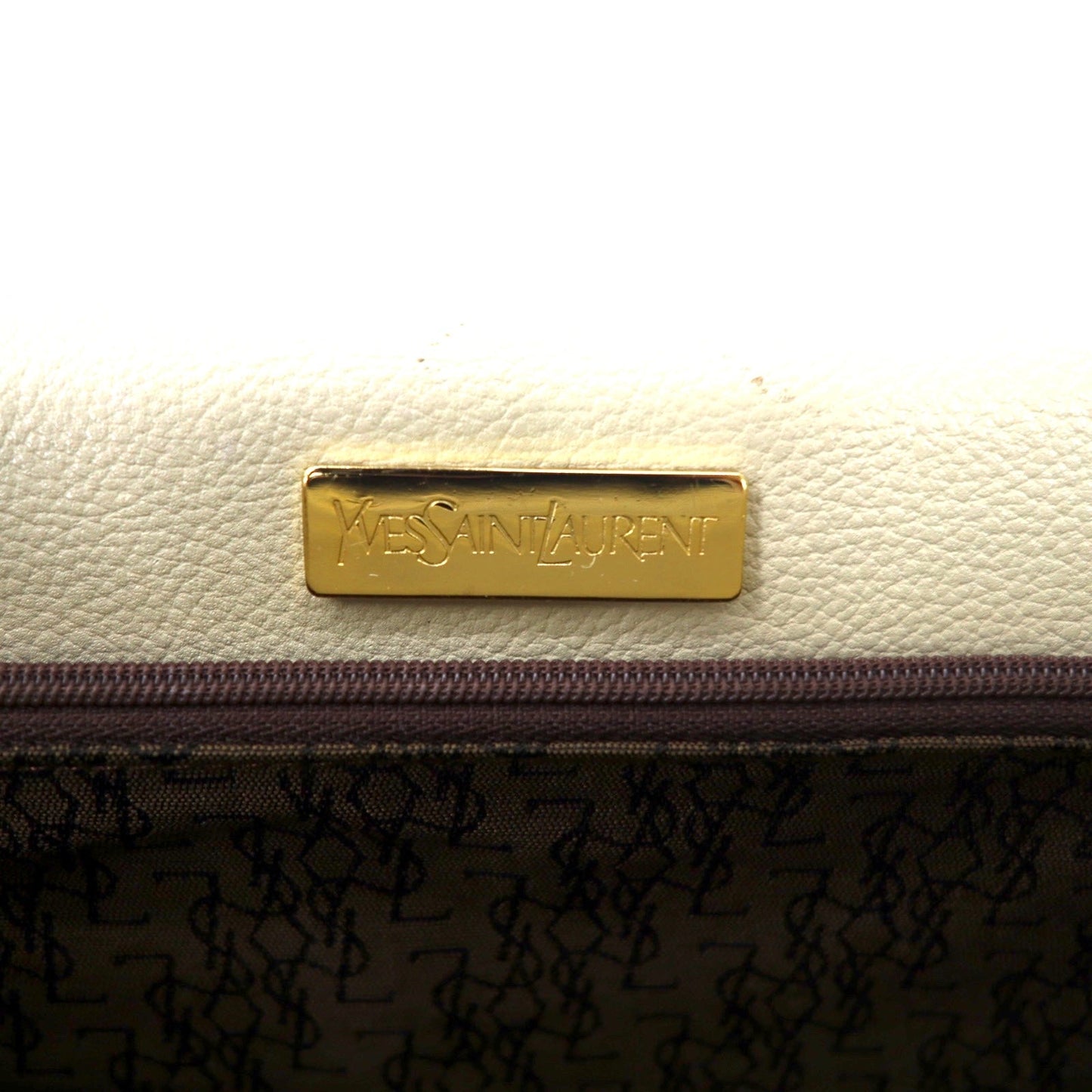YVES SAINT LAURENT ショルダーバッグ クリーム レザー YSL オールド