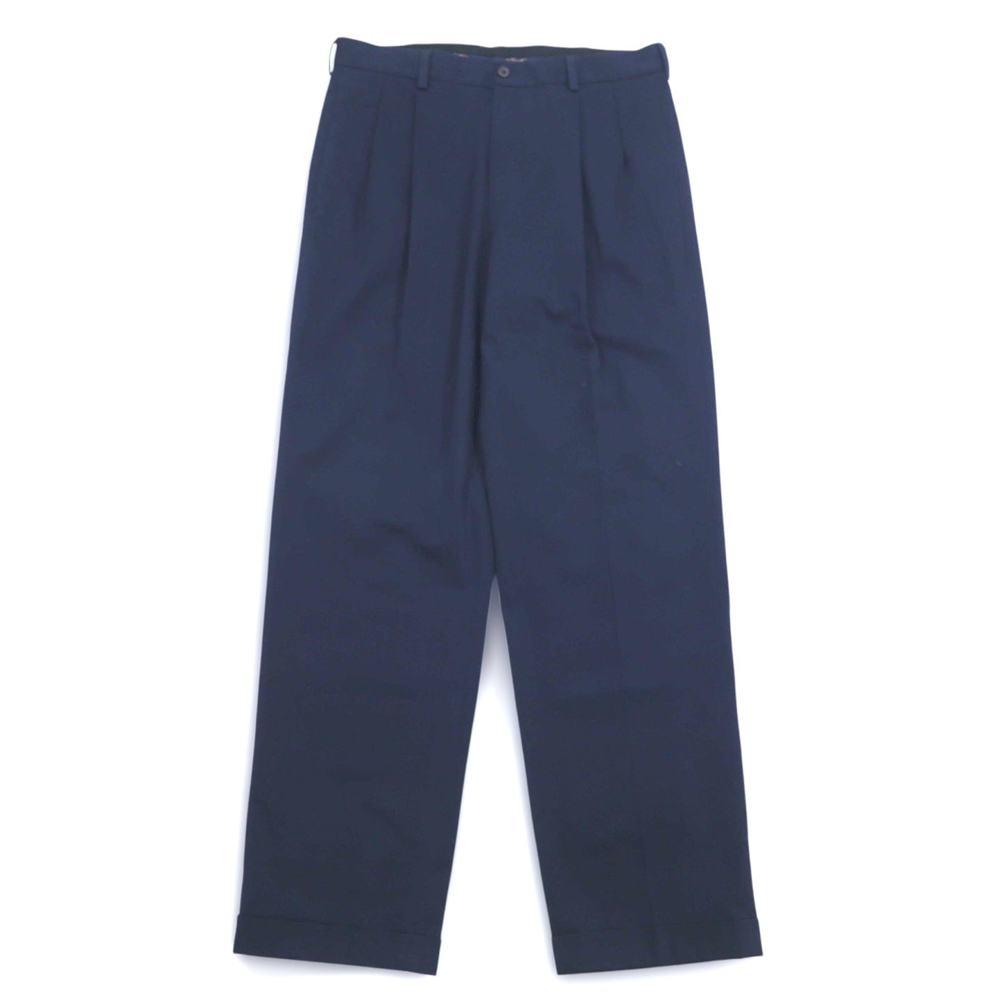 Brooks Brothers タック チノパンツ センタープレス L ネイビー コットン