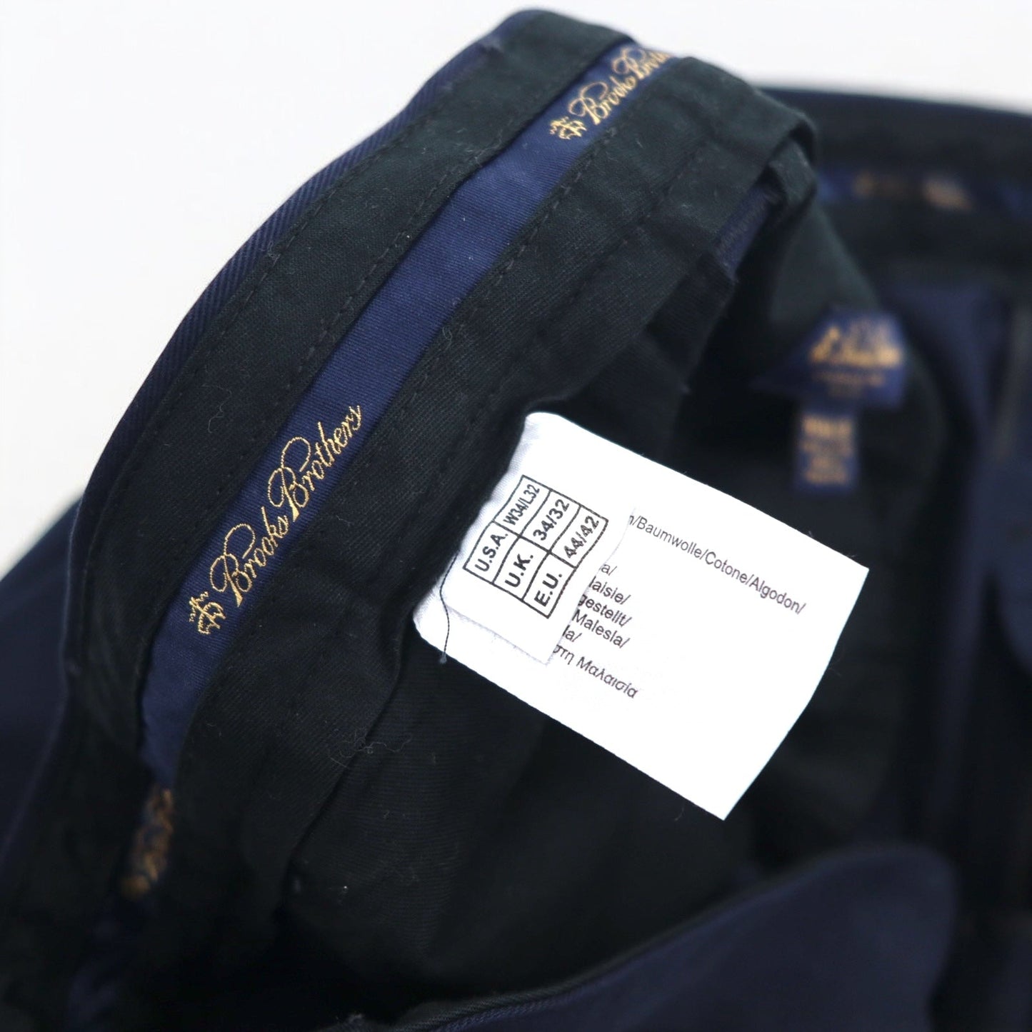 Brooks Brothers タック チノパンツ センタープレス L ネイビー コットン