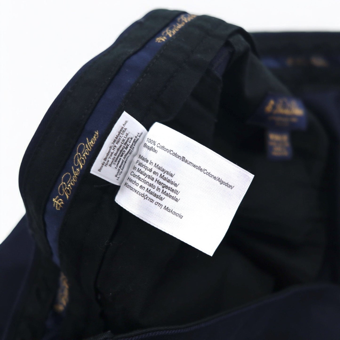 Brooks Brothers タック チノパンツ センタープレス L ネイビー コットン