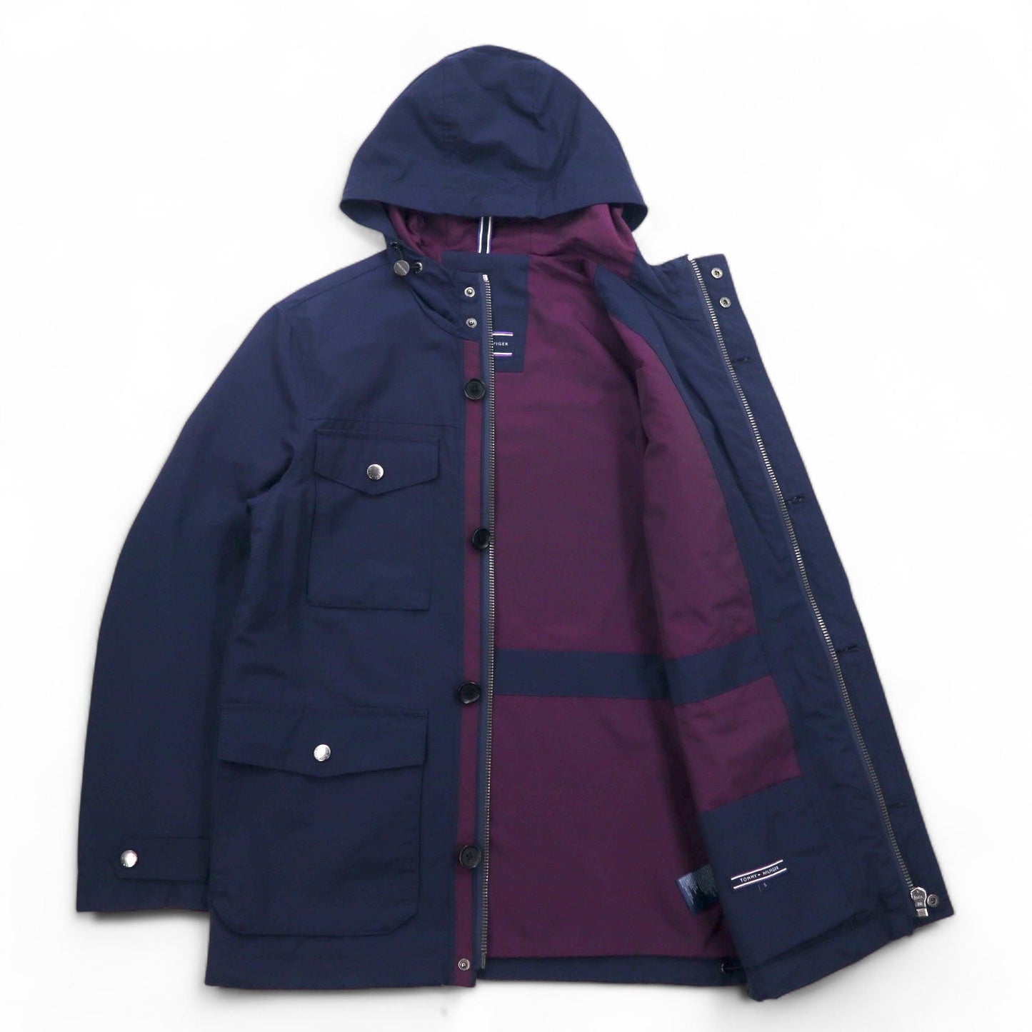 TOMMY HILFIGER 60/40クロス フィールドパーカー マウンテンパーカー S ネイビー コットン ナイロン ドローコード