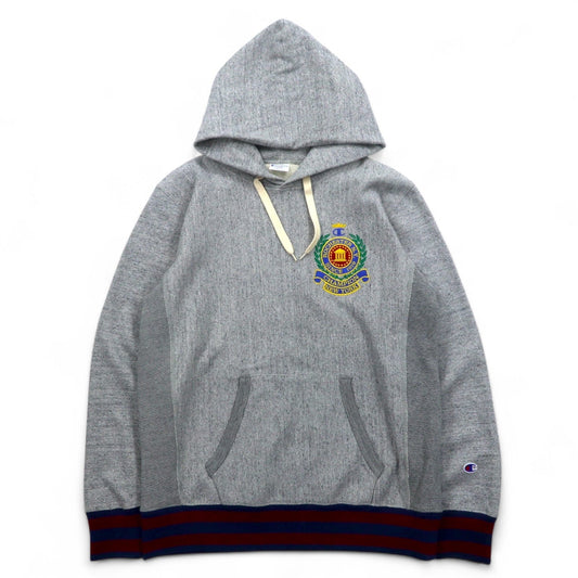 Champion リバースウィーブ REVERSE WEAVE リブライン プルオーバーパーカー L グレー ROCHESTER N.Y. 直営限定 C8-U104