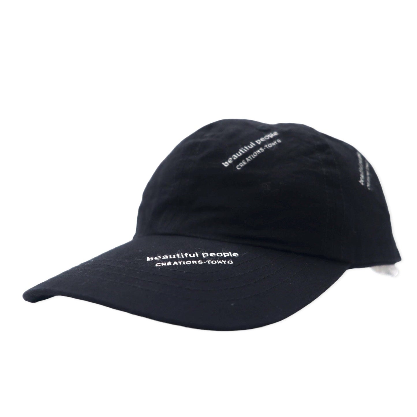 beautiful people ロゴジャガード ソリッド ビッグタグ キャップ FREE ブラック コットン logo JQ solid big tag cap 1145511943 日本製