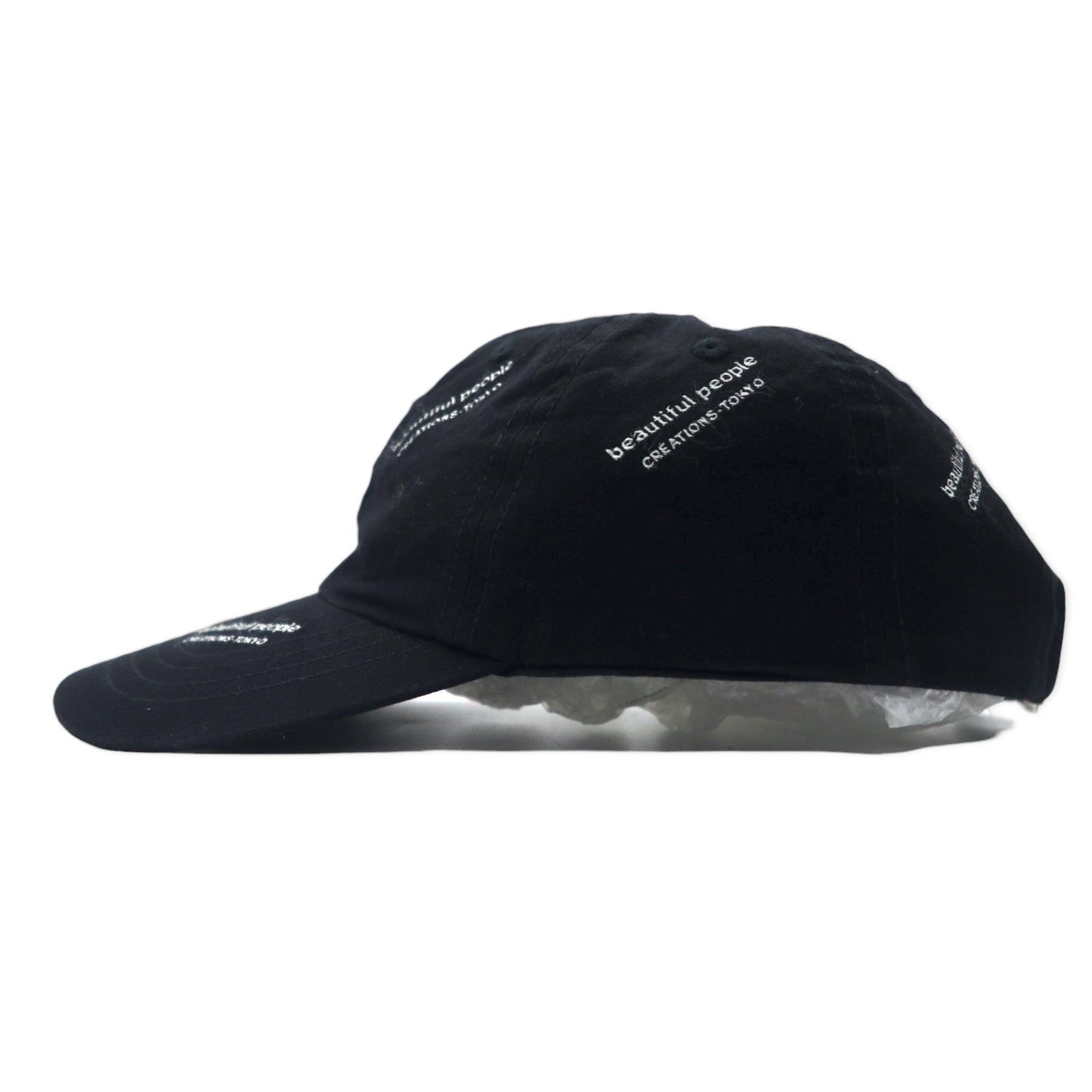 beautiful people ロゴジャガード ソリッド ビッグタグ キャップ FREE ブラック コットン logo JQ solid big tag cap 1145511943 日本製