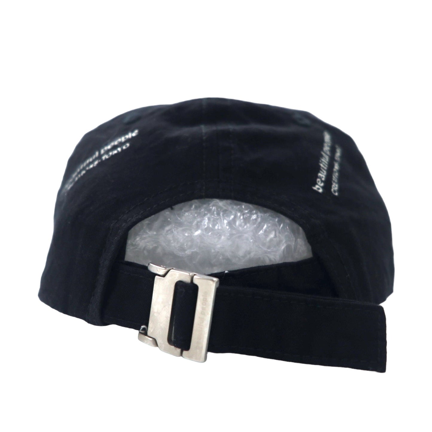 beautiful people ロゴジャガード ソリッド ビッグタグ キャップ FREE ブラック コットン logo JQ solid big tag cap 1145511943 日本製