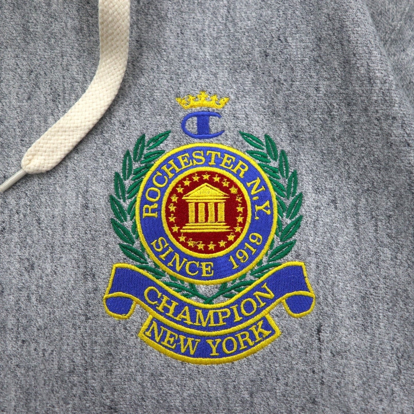 Champion リバースウィーブ REVERSE WEAVE リブライン プルオーバーパーカー L グレー ROCHESTER N.Y. 直営限定 C8-U104