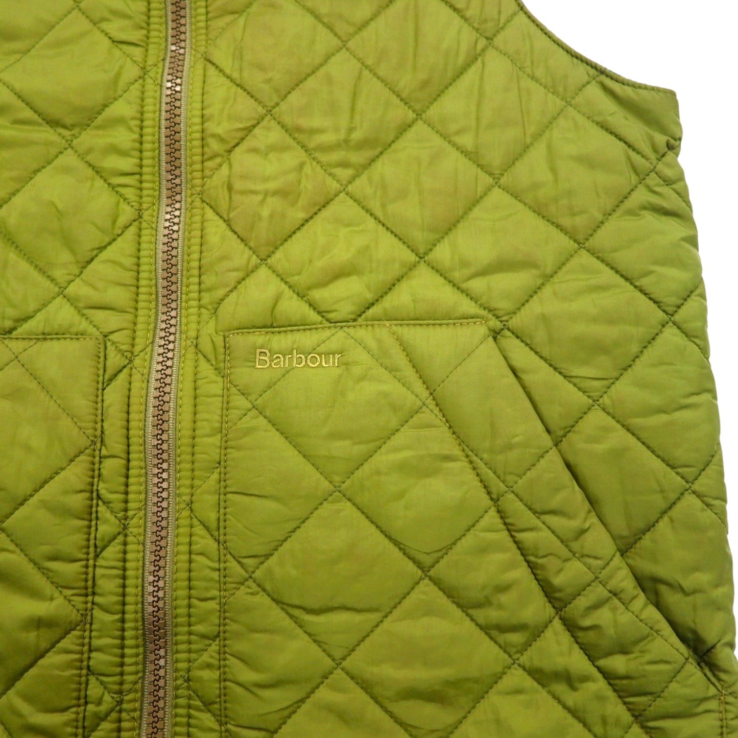 Barbour イングランド製 キルティングベスト S カーキ FLYWEIGHT WAISTCOAT D910