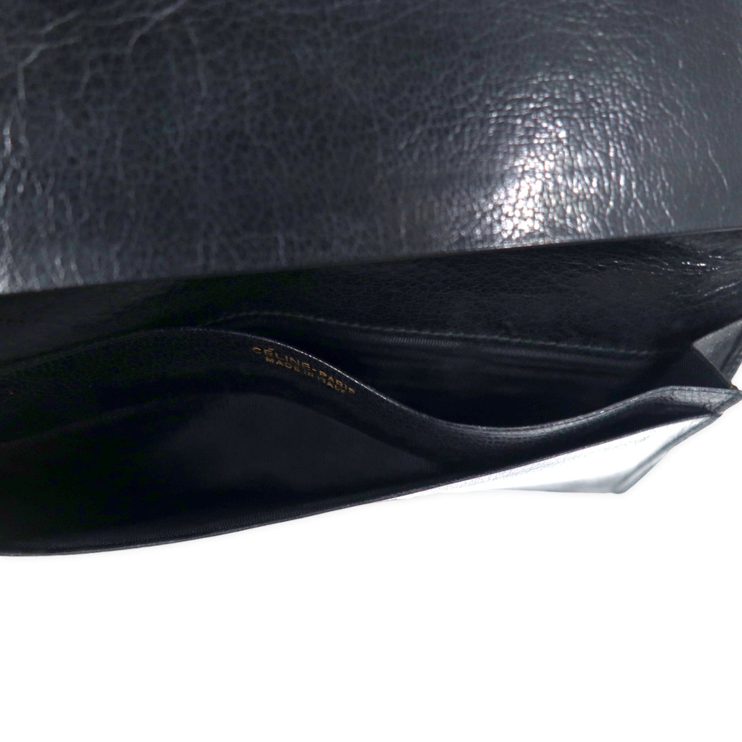 CELINE 長財布 札入れ ブラック レザー 馬車 ロゴ刻印 オールド イタリア製