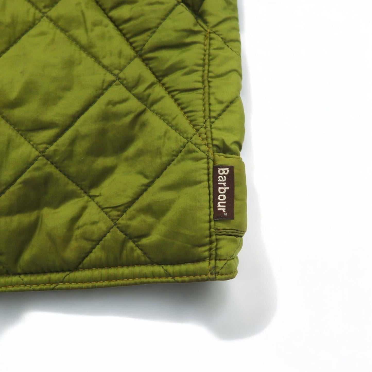 Barbour イングランド製 キルティングベスト S カーキ FLYWEIGHT WAISTCOAT D910
