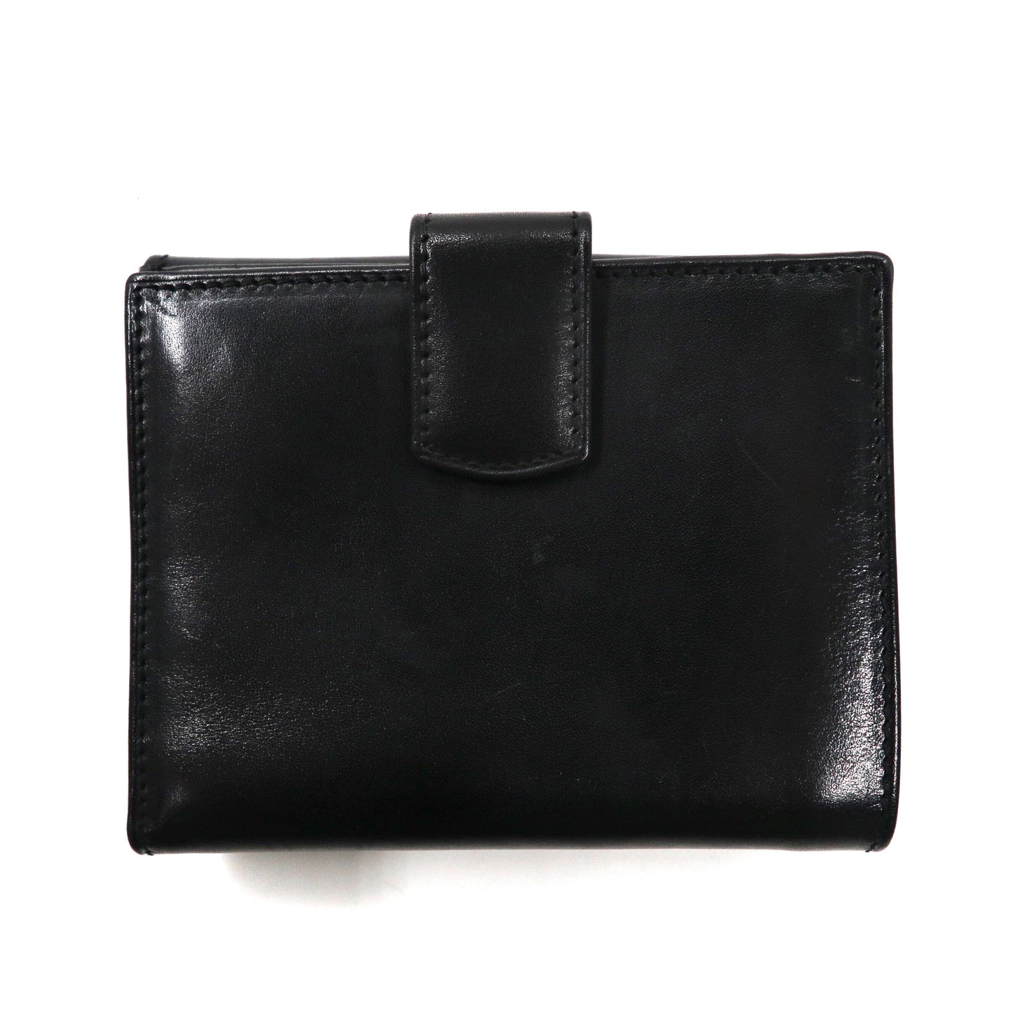 Salvatore Ferragamo 3つ折り財布 ブラック レザー ガンチーニ 金具 224059 イタリア製