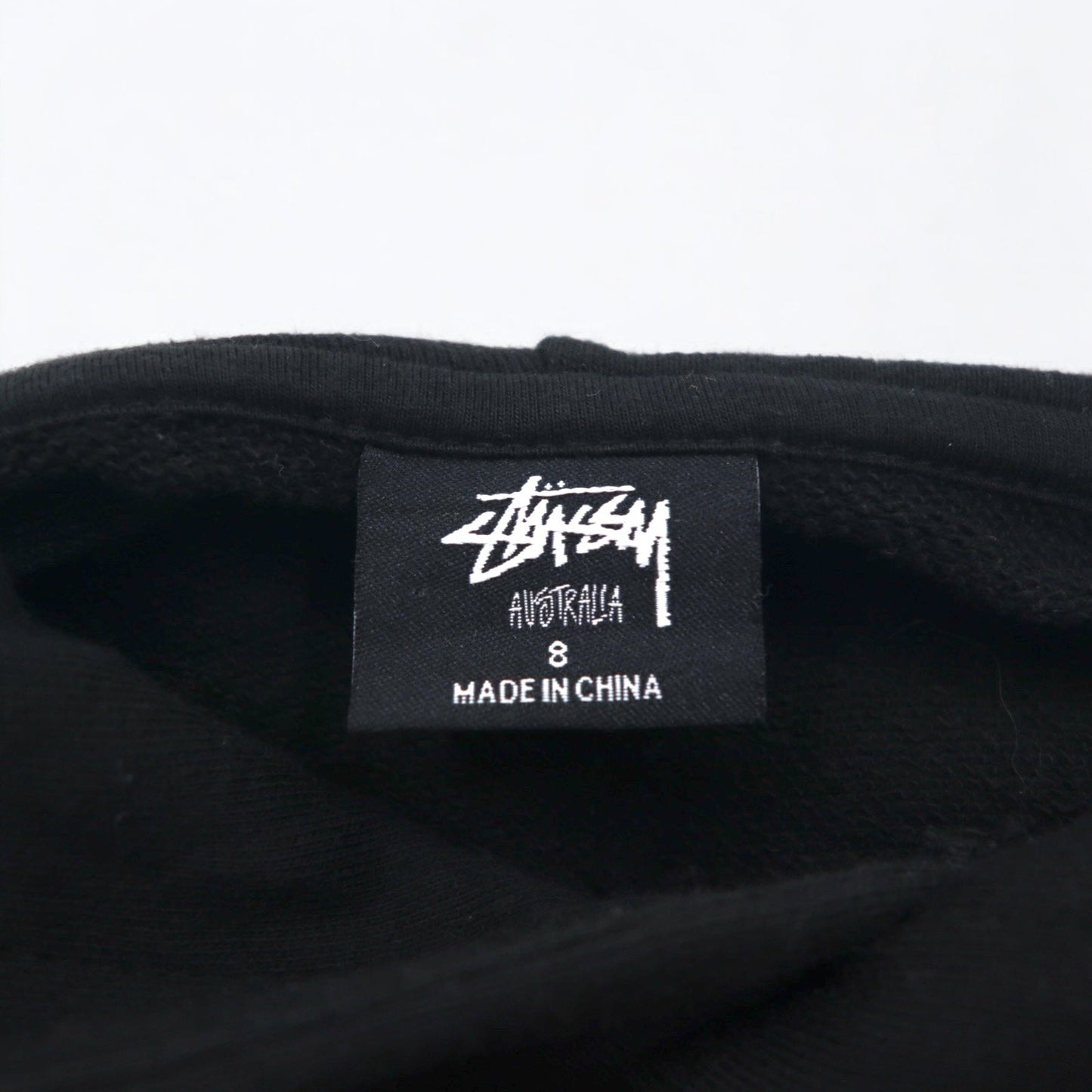 Stussy ドロップショルダー プルオーバーパーカー M ブラック ストックロゴ