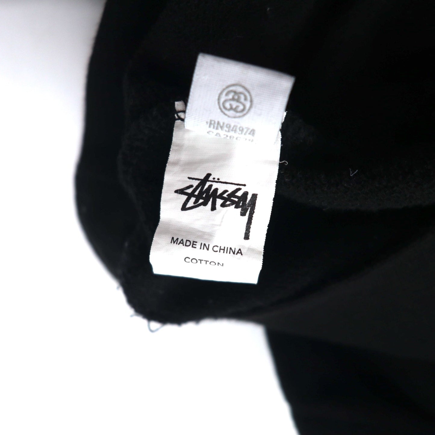 Stussy ドロップショルダー プルオーバーパーカー M ブラック ストックロゴ