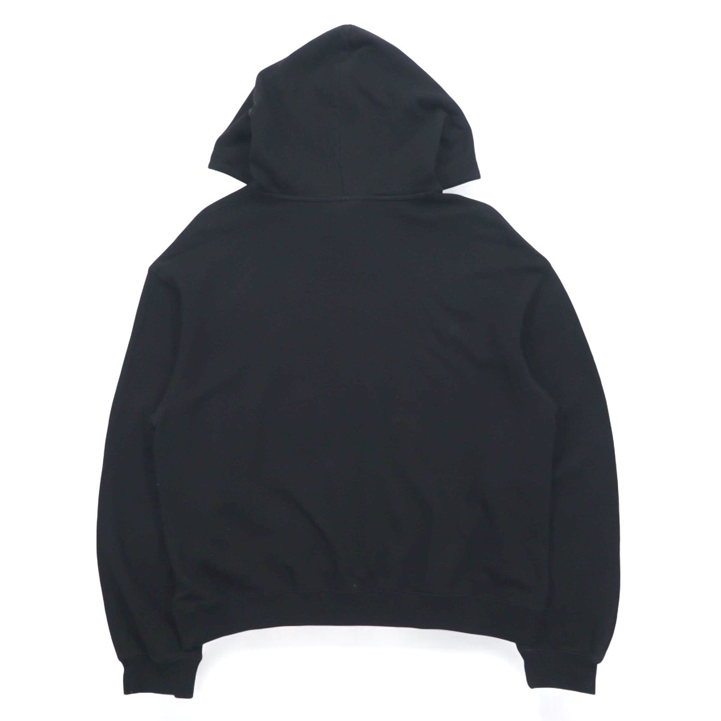 Stussy ドロップショルダー プルオーバーパーカー M ブラック ストックロゴ