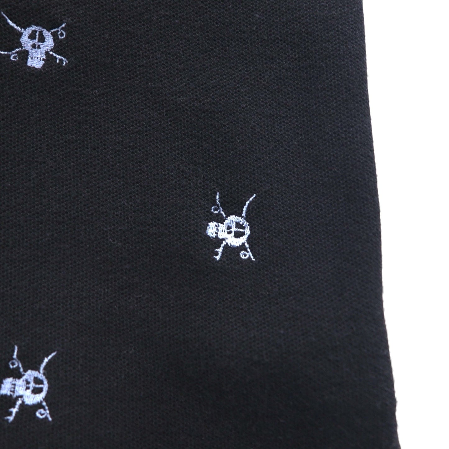 stussy スカル刺繍 ポロシャツ M ブラック コットン 鹿の子 総柄